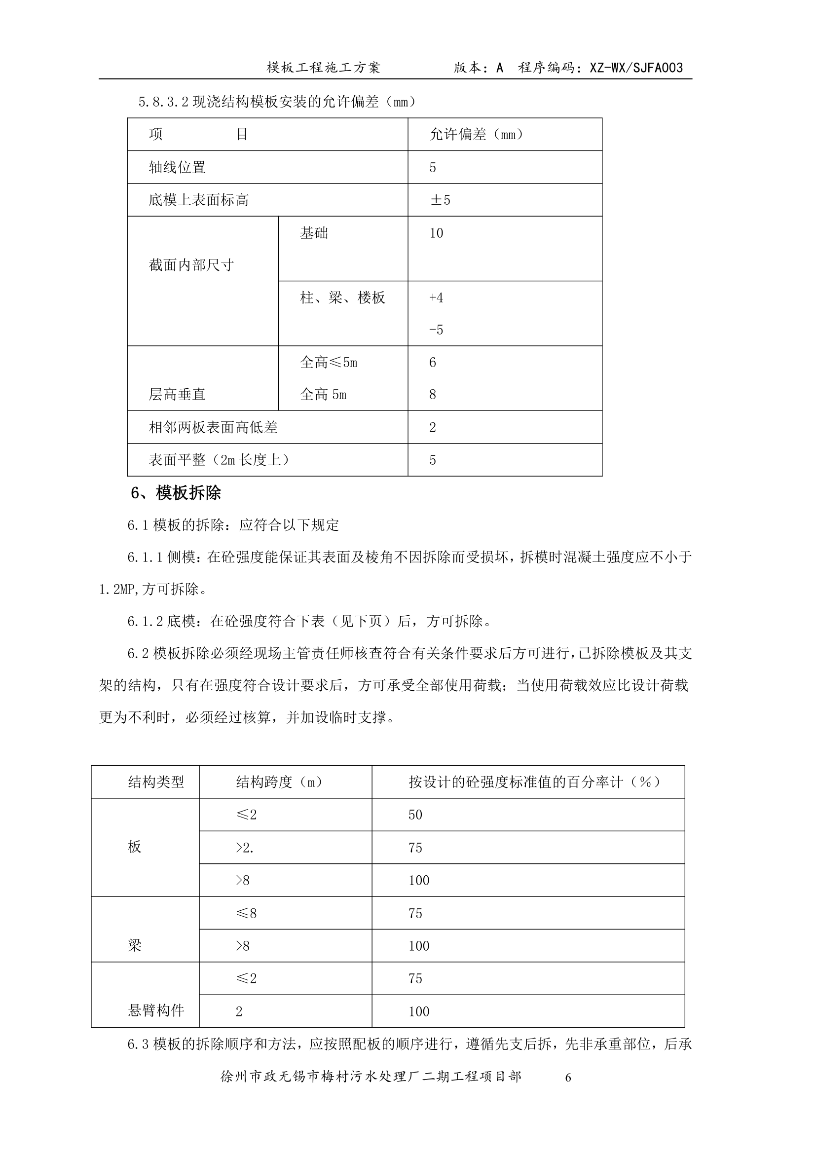 污水处理厂模板工程施工方案.doc第6页