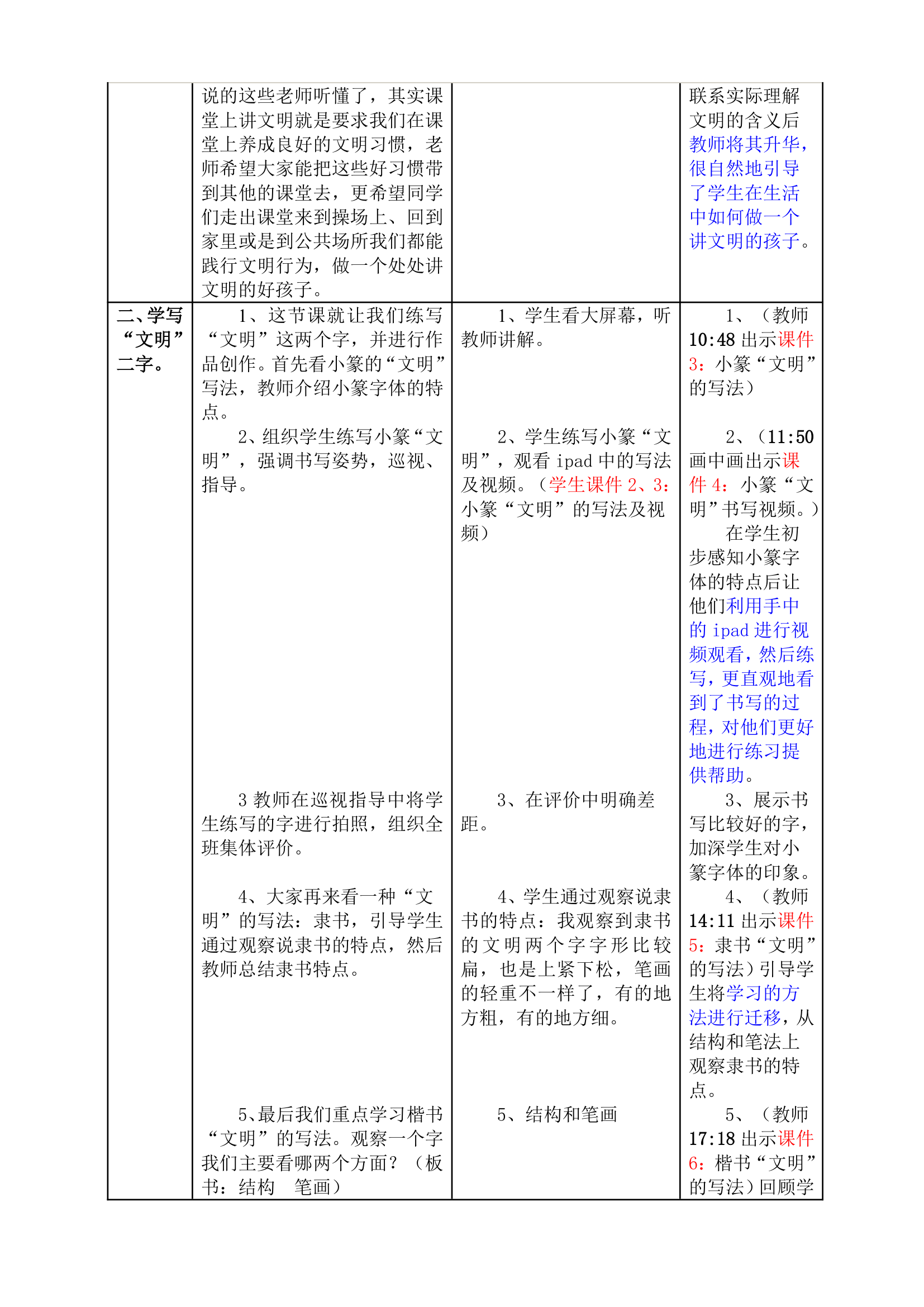 人美 版三年级书法下册《集字练习：文明》教学设计.doc第3页