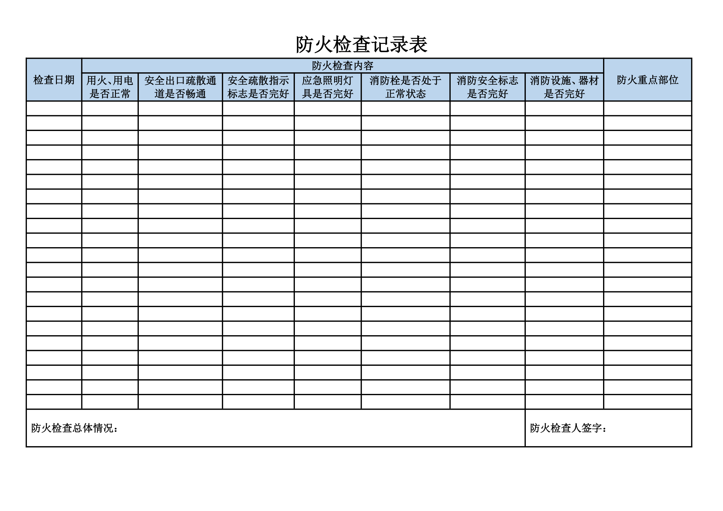 防火检查记录表.docx第1页