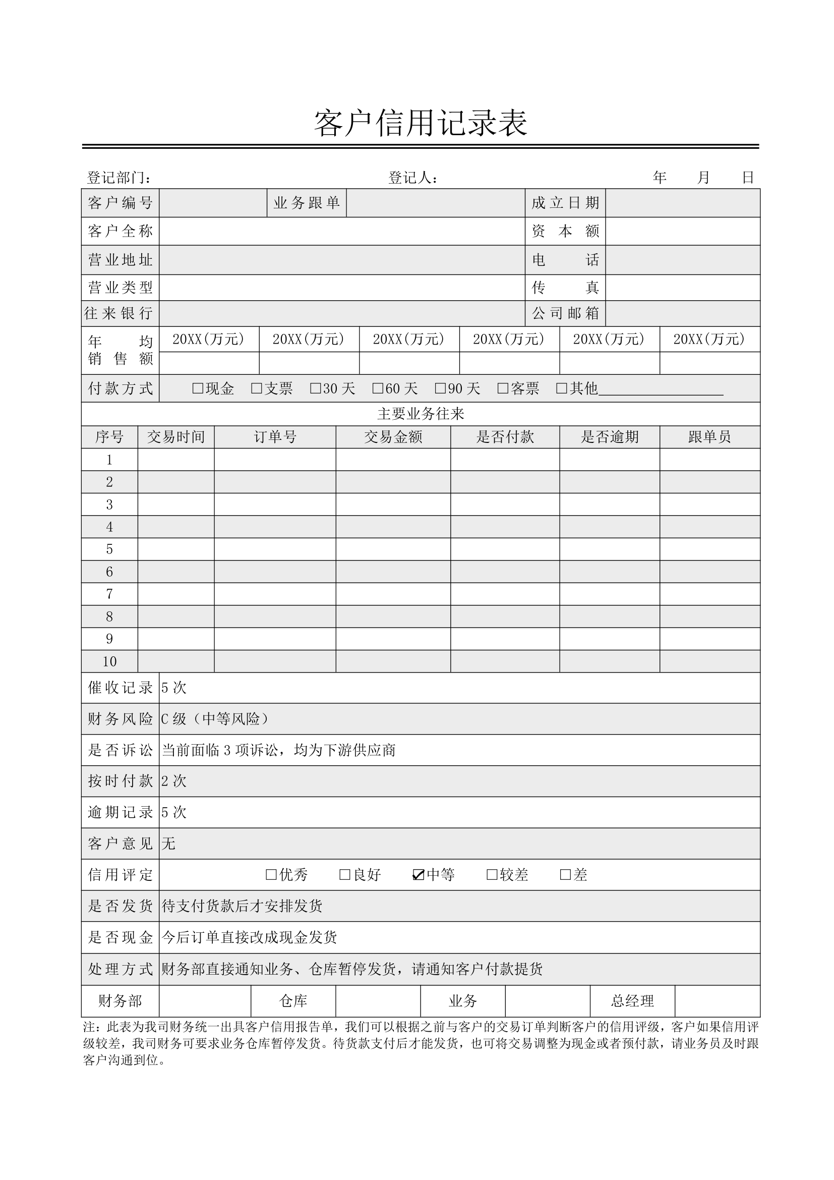 客户信用记录表.docx第1页