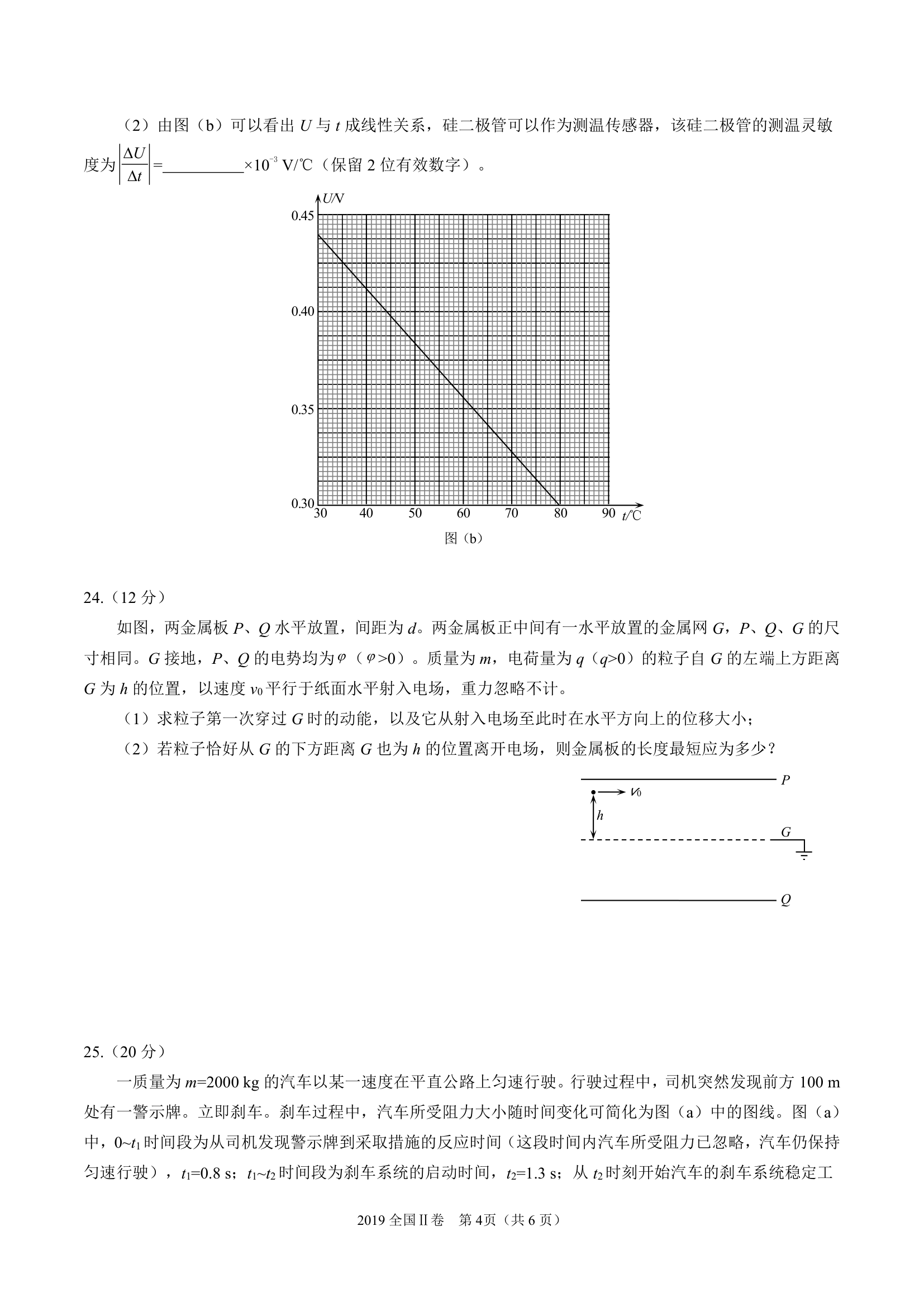 2019年全国卷Ⅱ理综物理高考试题(含答案)第4页