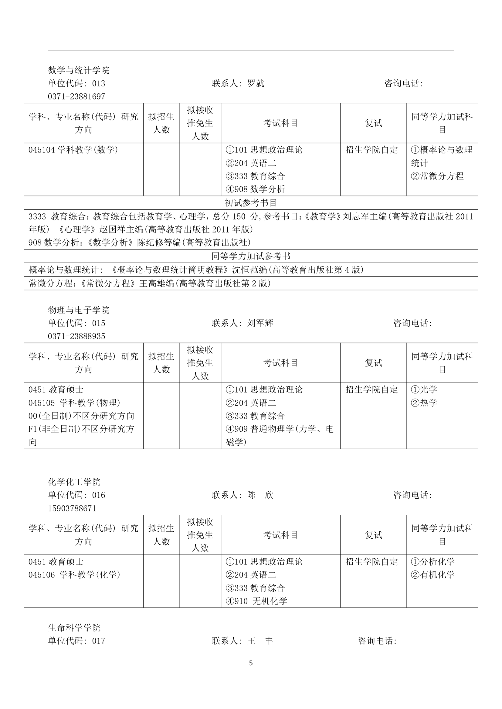 2019河南大学全日制教育硕士考试科目+参考书+招生人数+就业情况+难度分析全攻略第5页