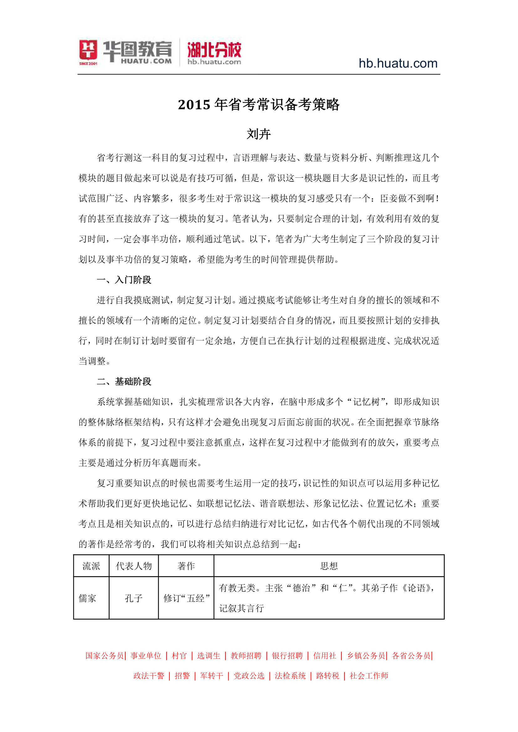 湖北省公务员考试：常识备考策略第1页