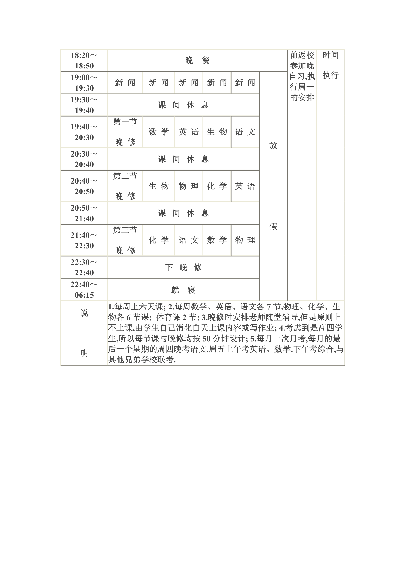 深圳高考复读理科课程表第2页