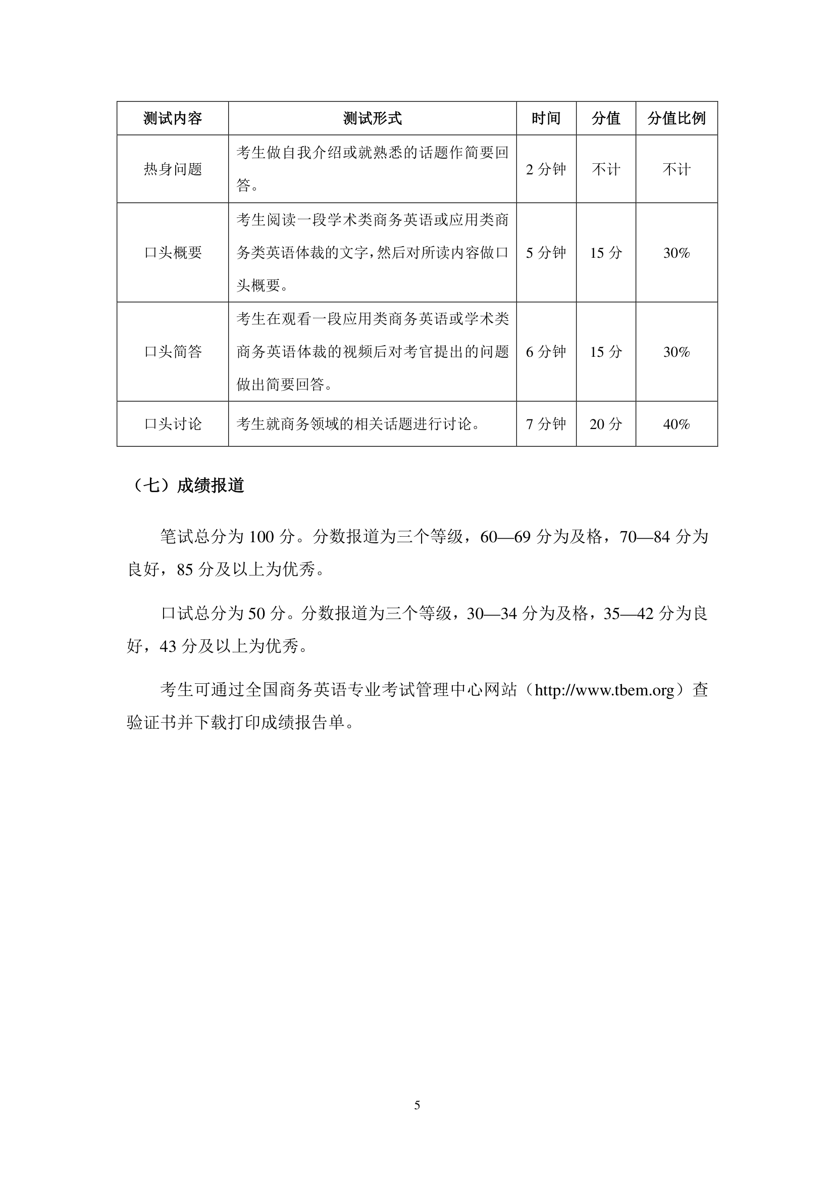 全国商务英语专业八级考试大纲第5页