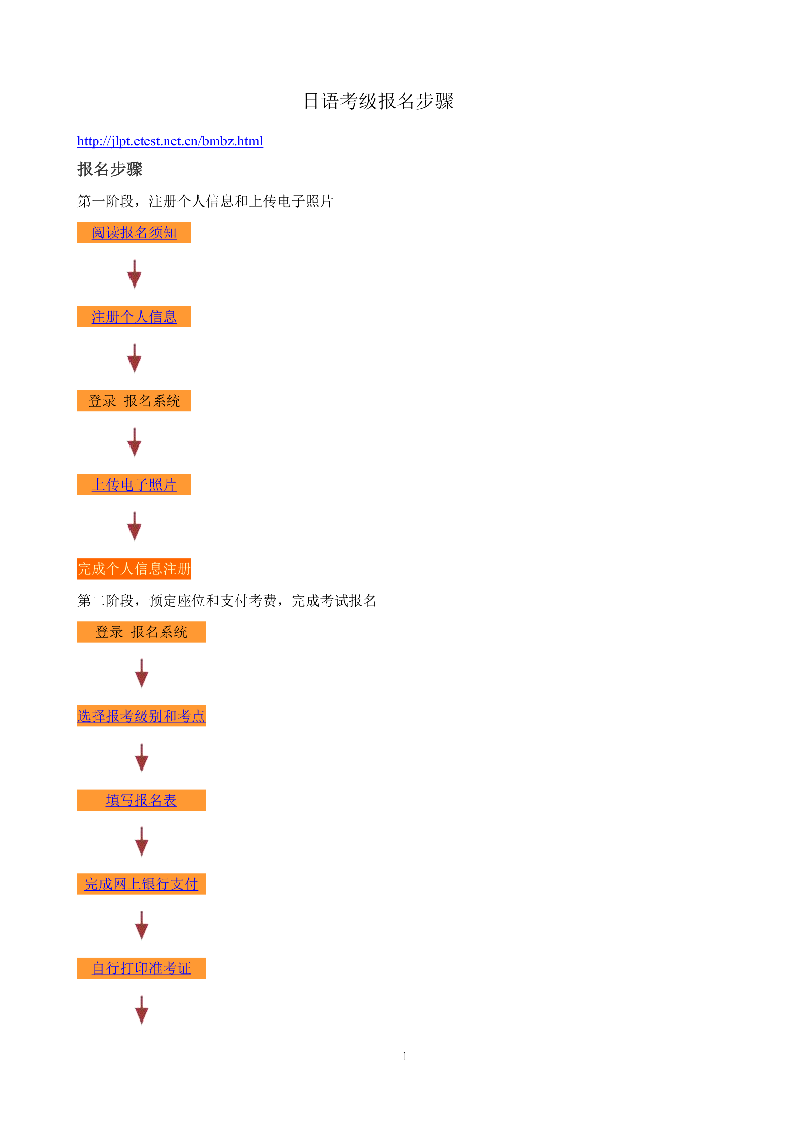 日语考级报名步骤第1页