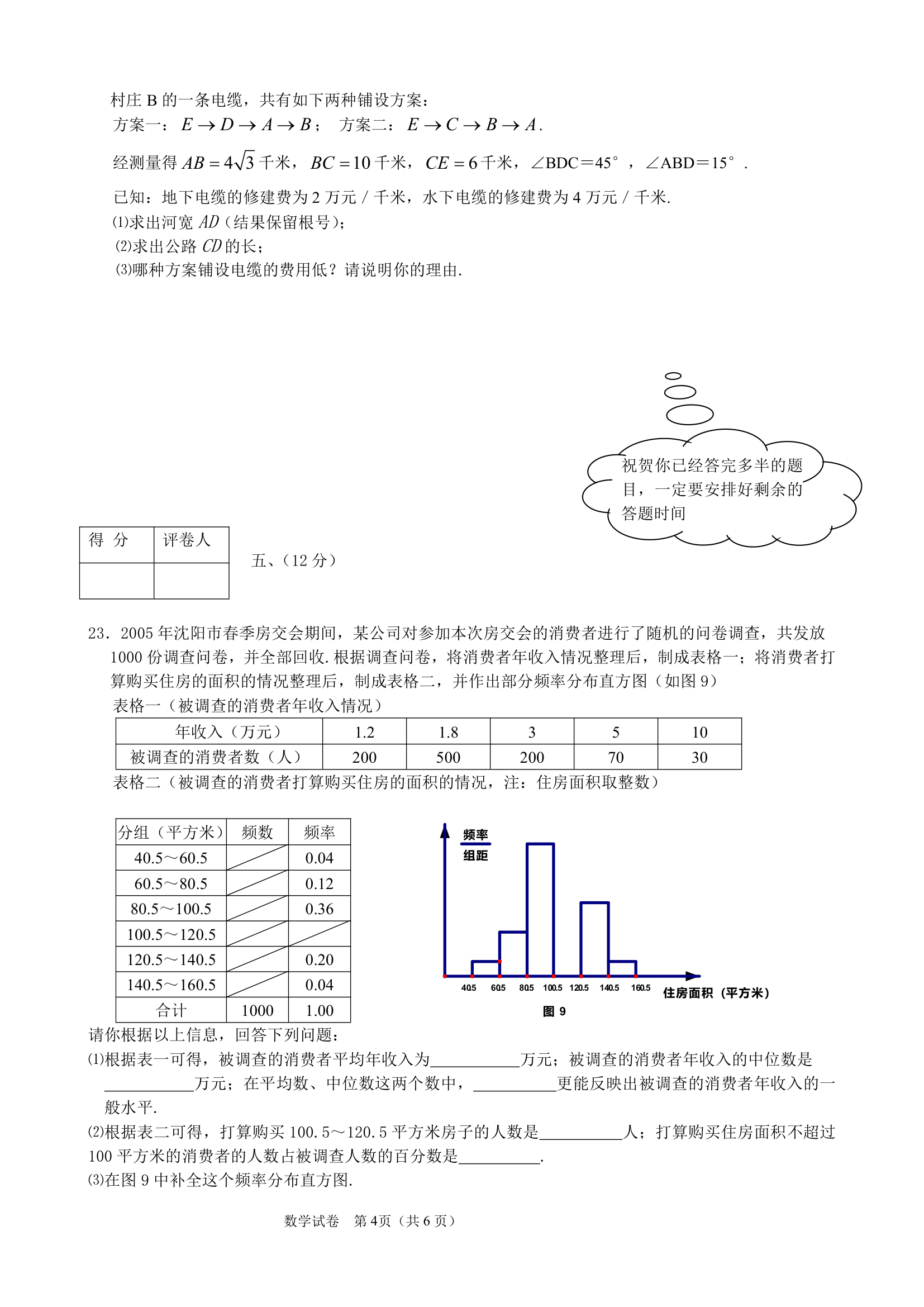 2005年沈阳中考试题第4页