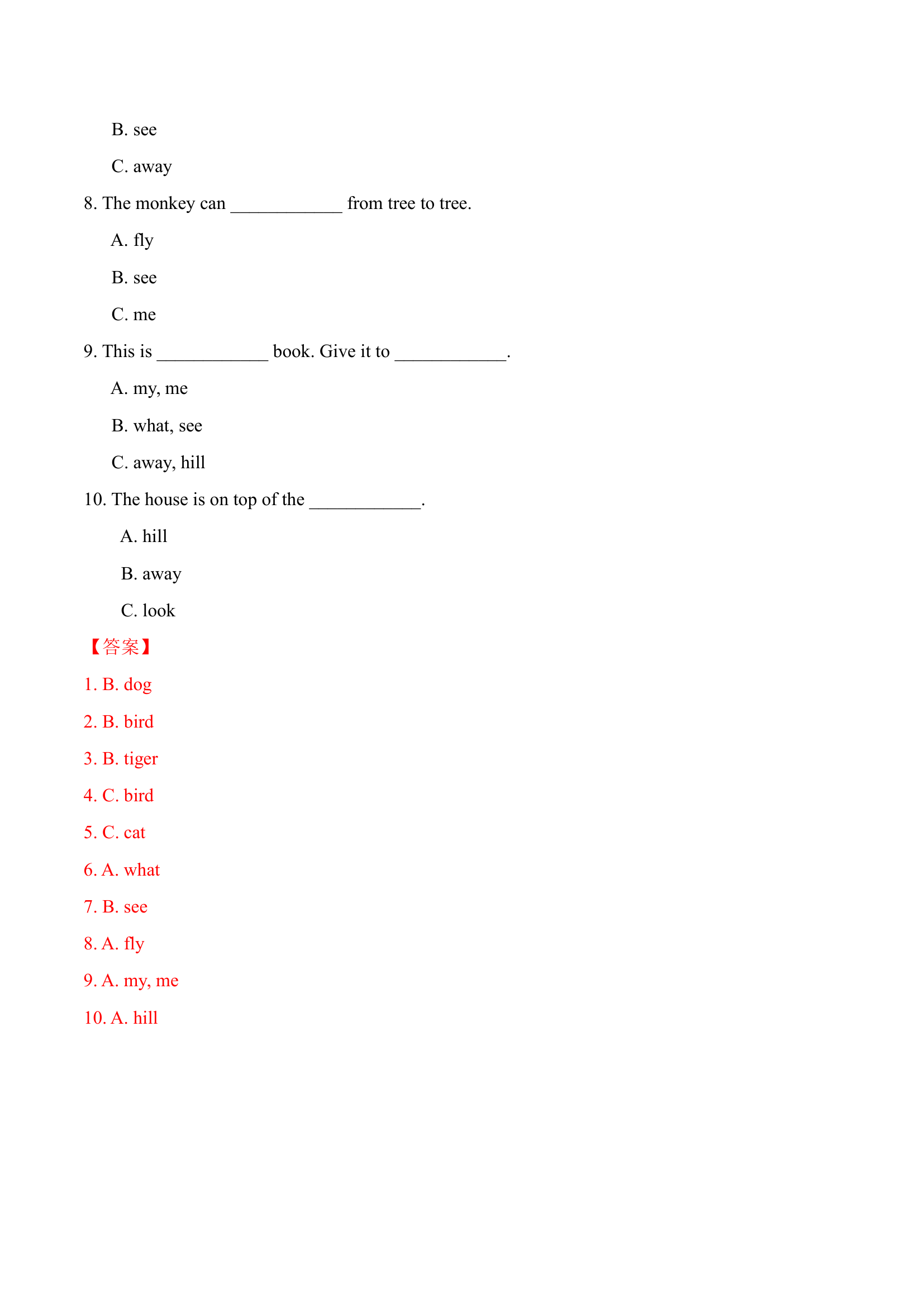 Unit 3 Animals 知识点+同步练习（含答案）.doc第3页