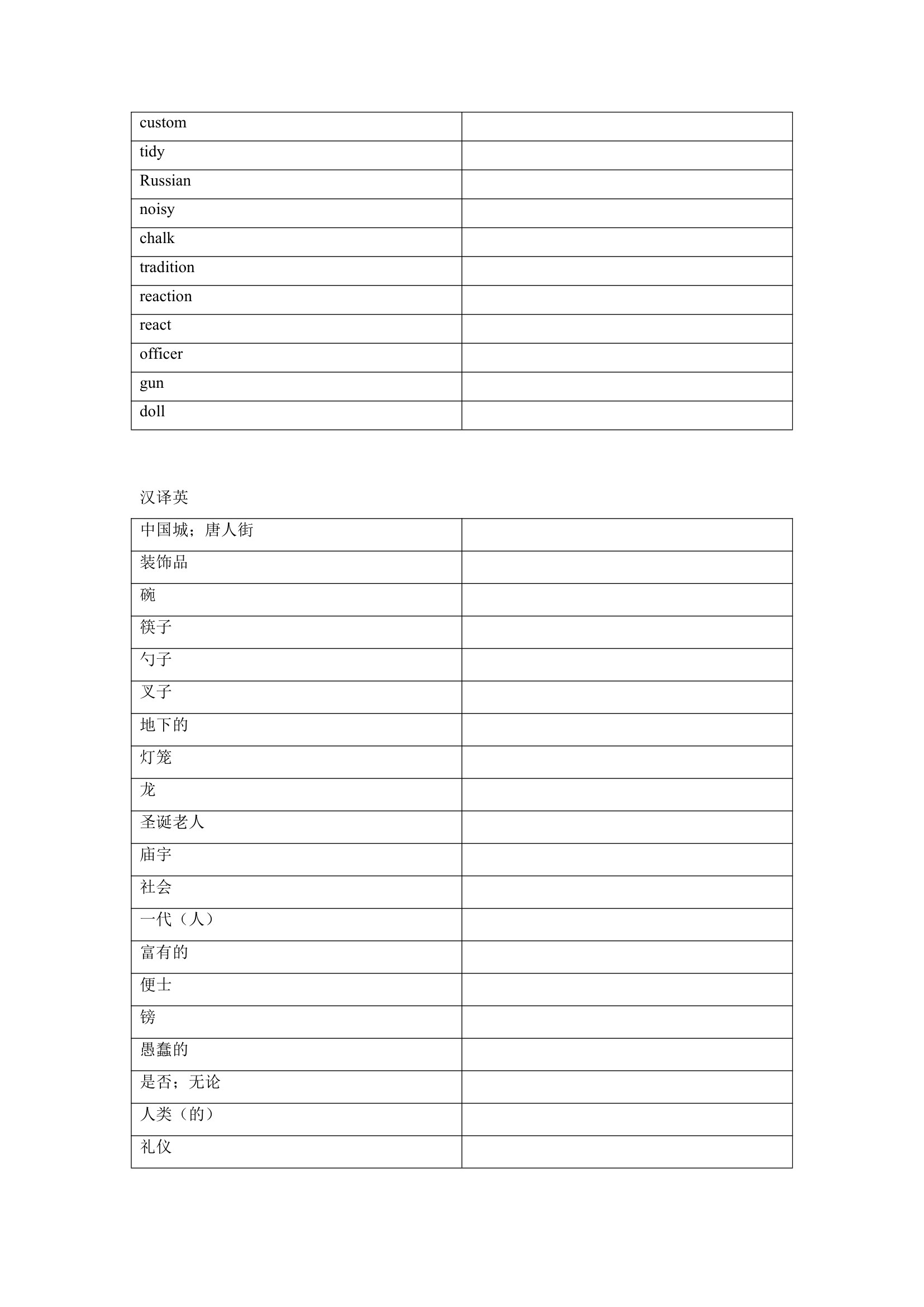 冀教版英语九年级全册Unit 8 Culture Shapes Us单词、词组默写清单（含答案）.doc第2页