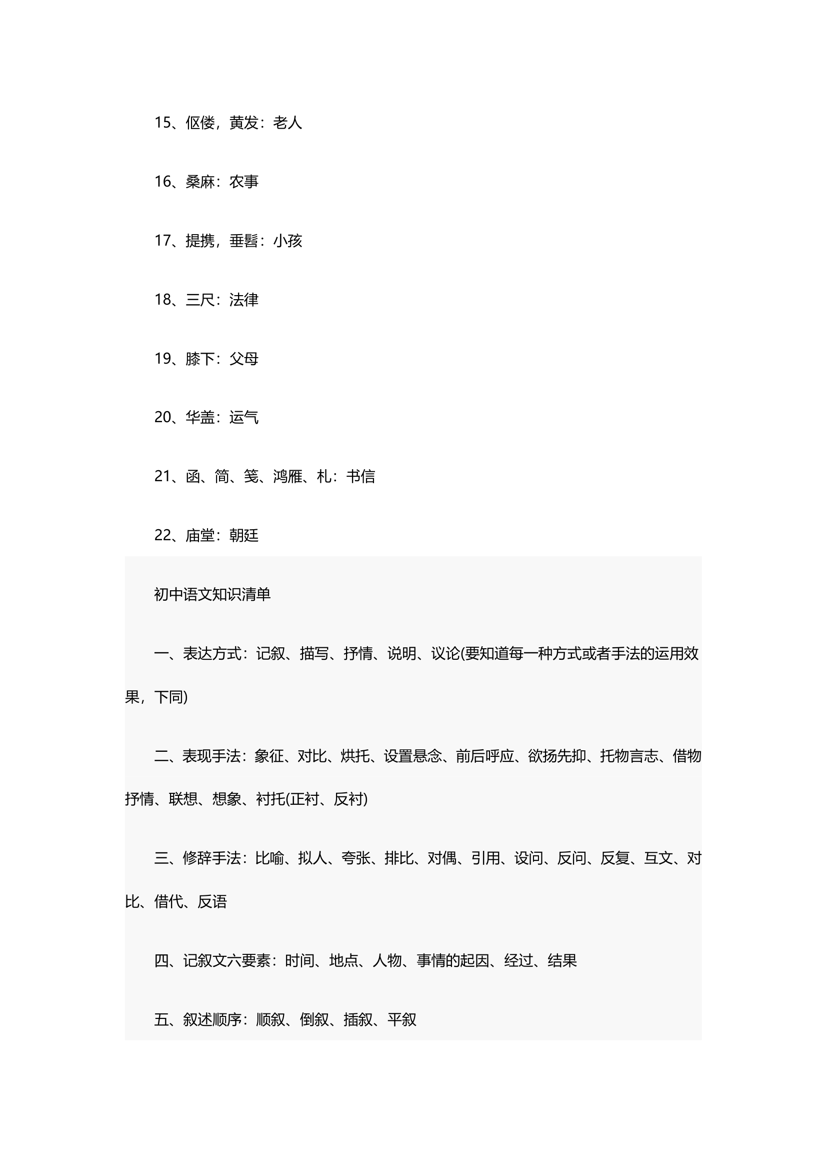 2022中考语文知识点（常见借代词语+语文知识清单）.doc第2页