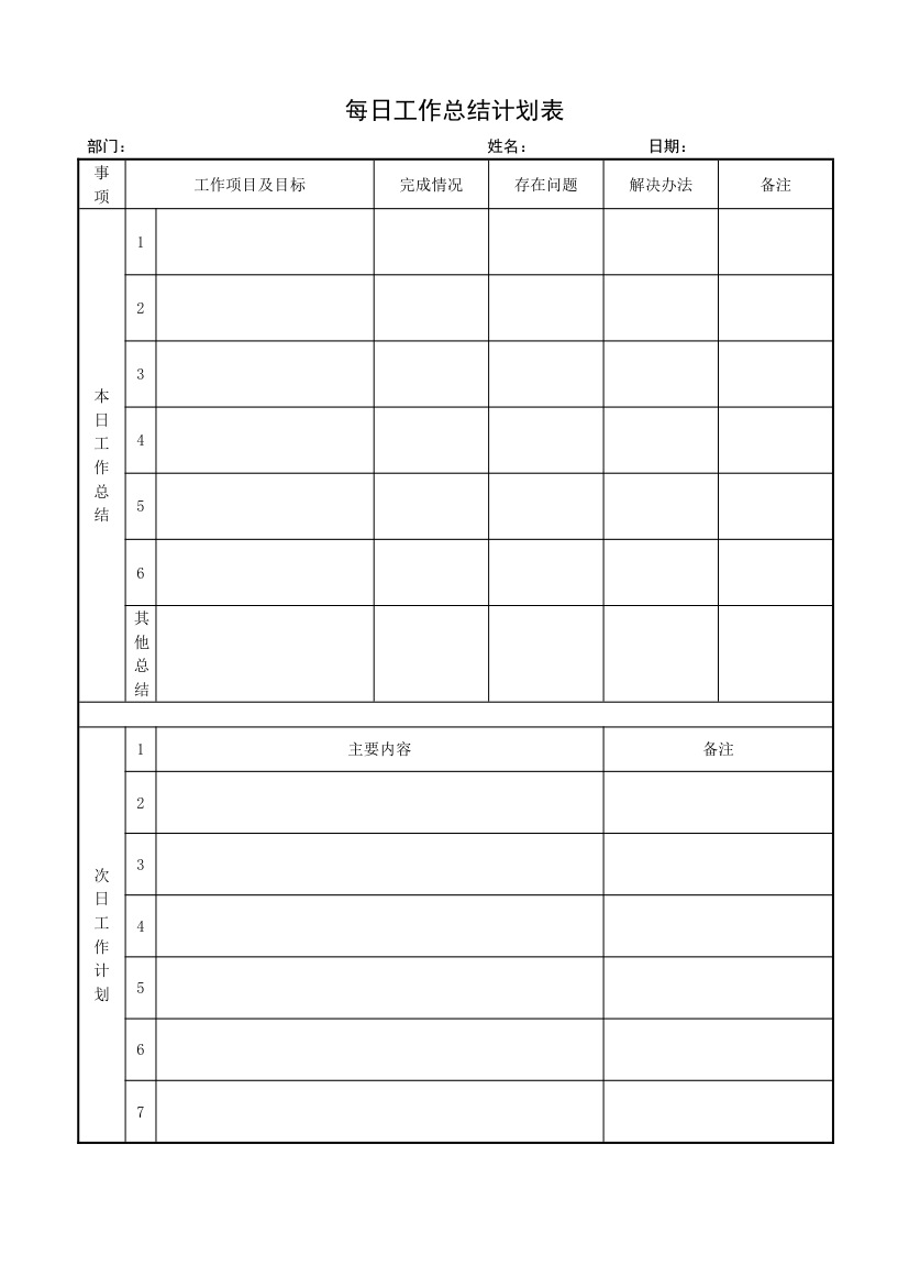 每日工作总结计划表.docx第1页