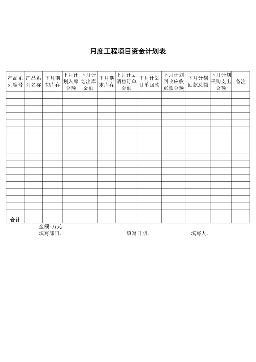 月度工程项目资金计划表.docx第1页