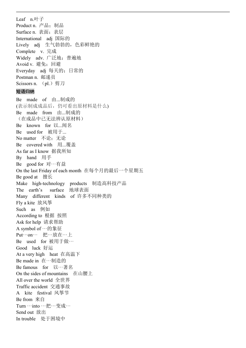 九年级上英语知识点总结Units1-Units5.doc第12页