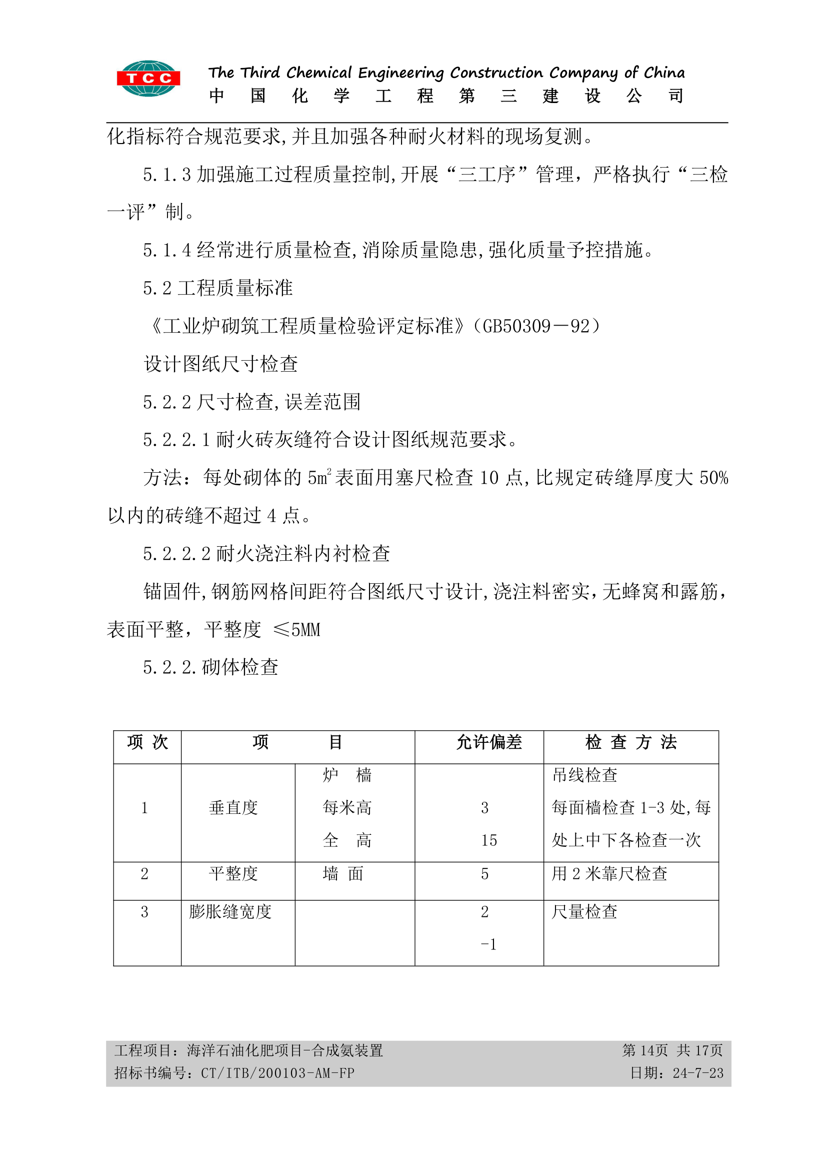 方案十四、筑炉施工方案第14页