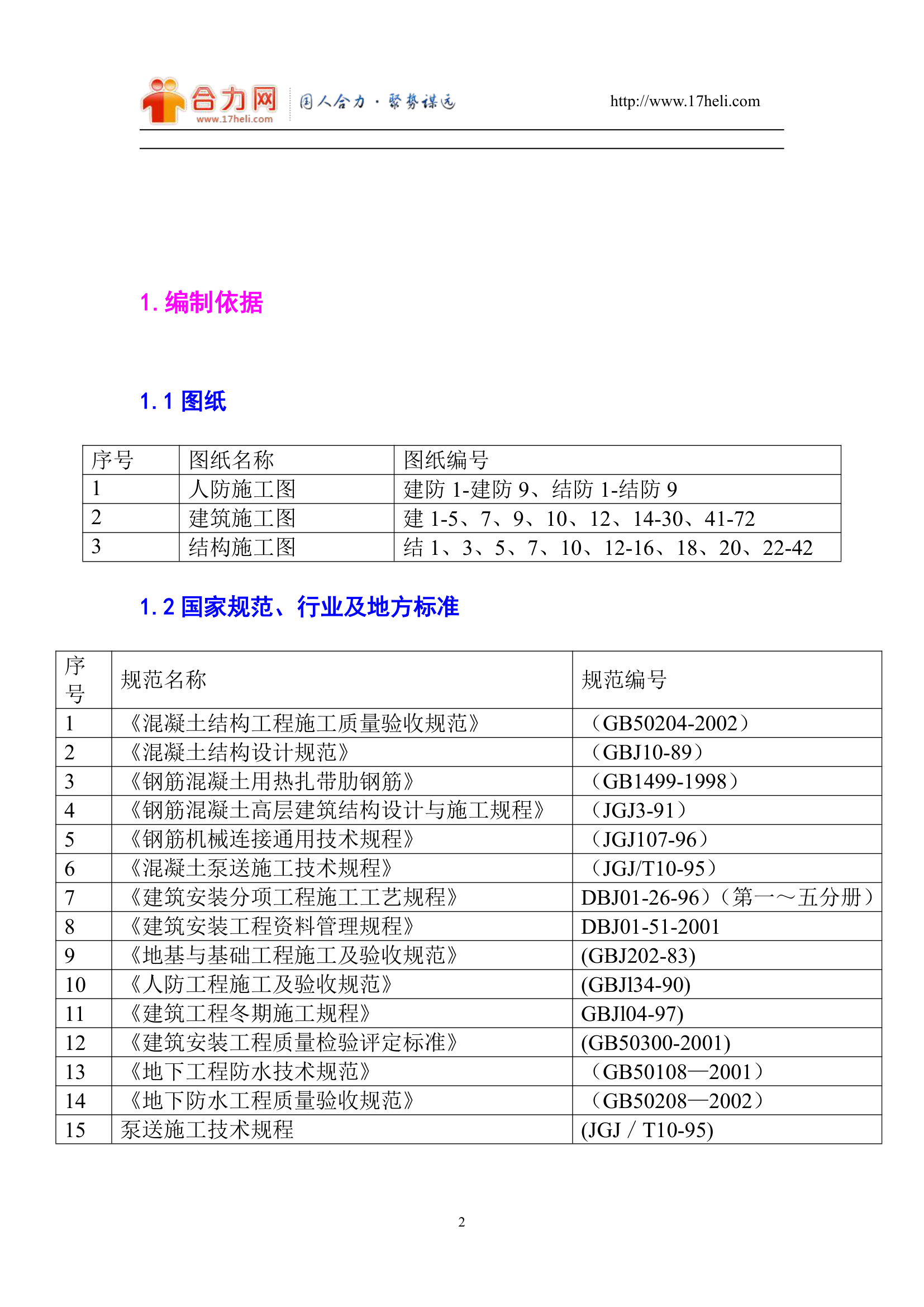 混凝土施工施工组织方案第2页