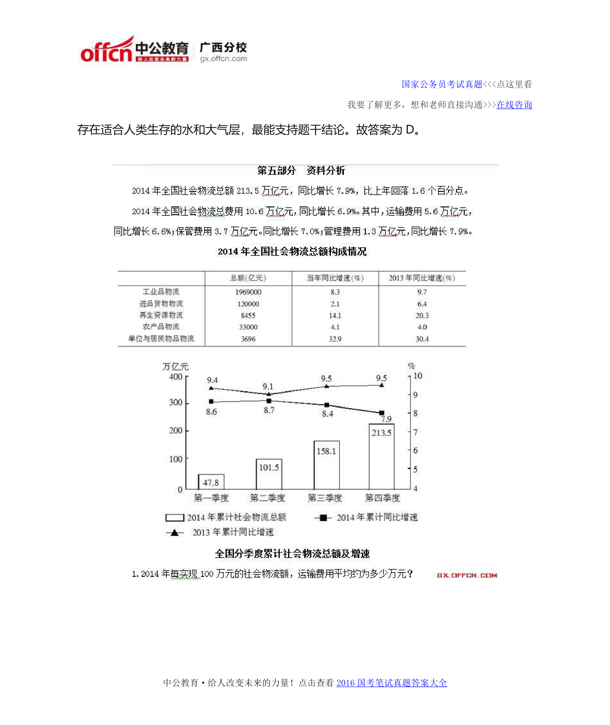 2016国考行测试题及答案解析(地市)第13页