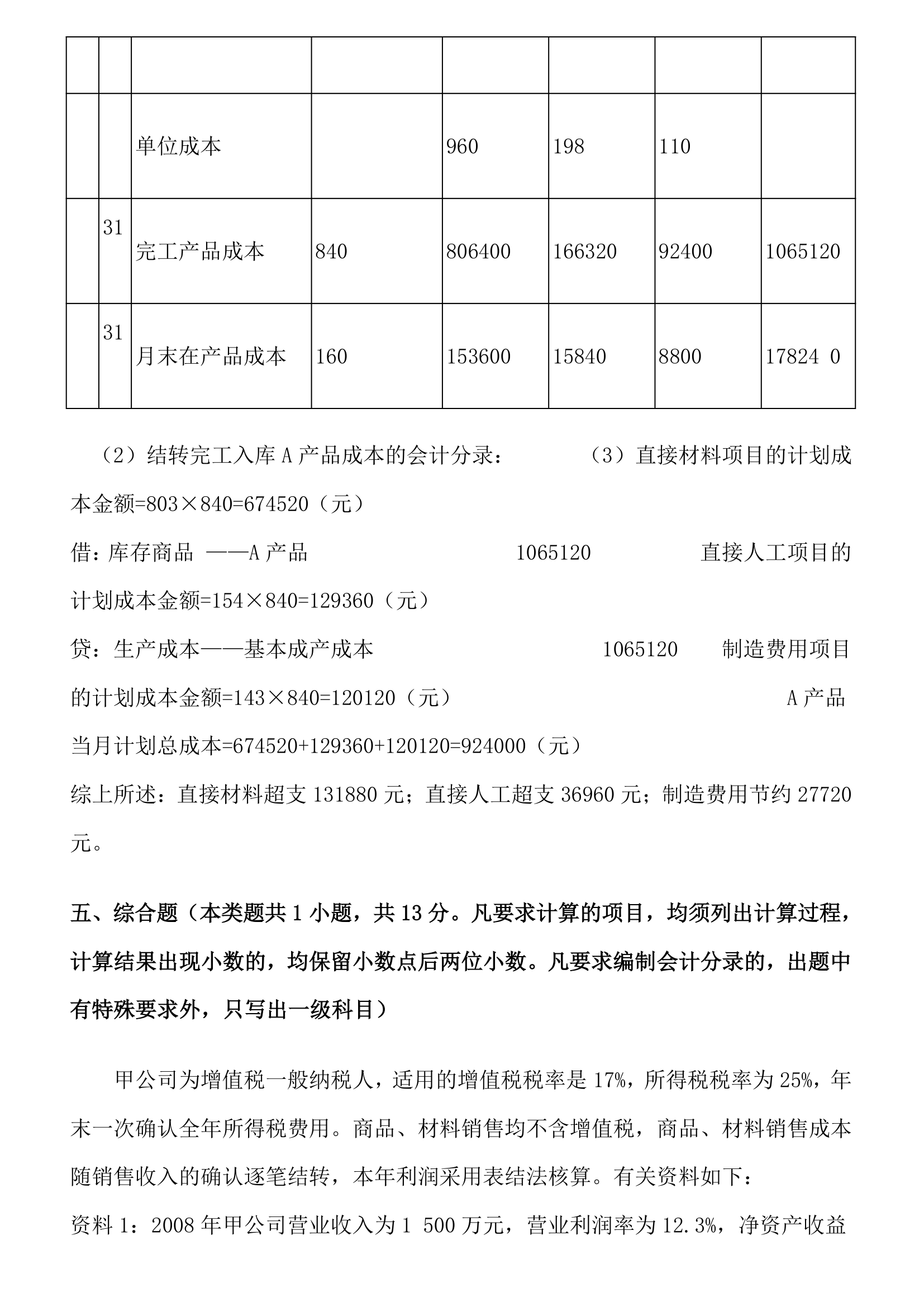 初级会计考试真题资料第37页