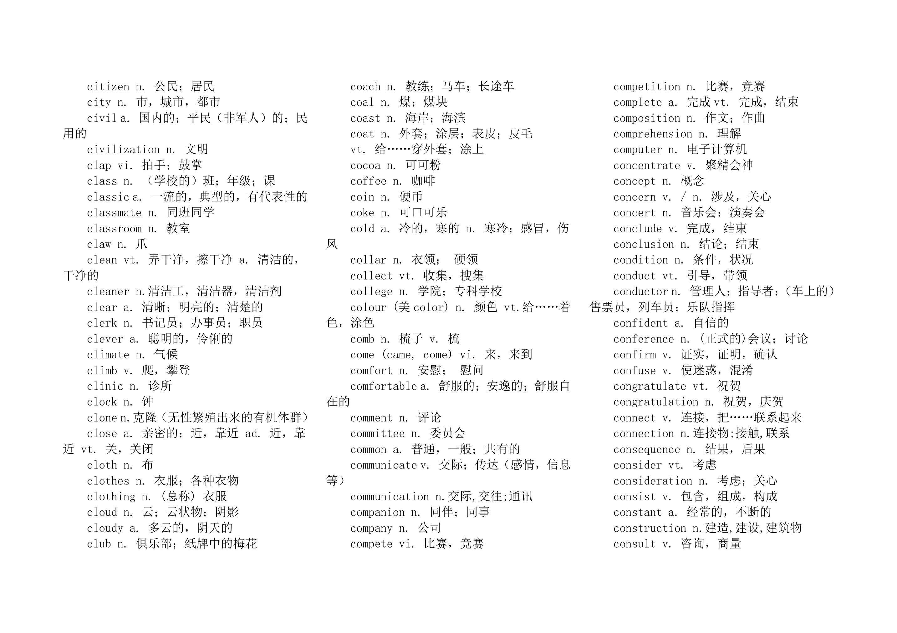 高中学业水平测试英语词汇表.docx第7页