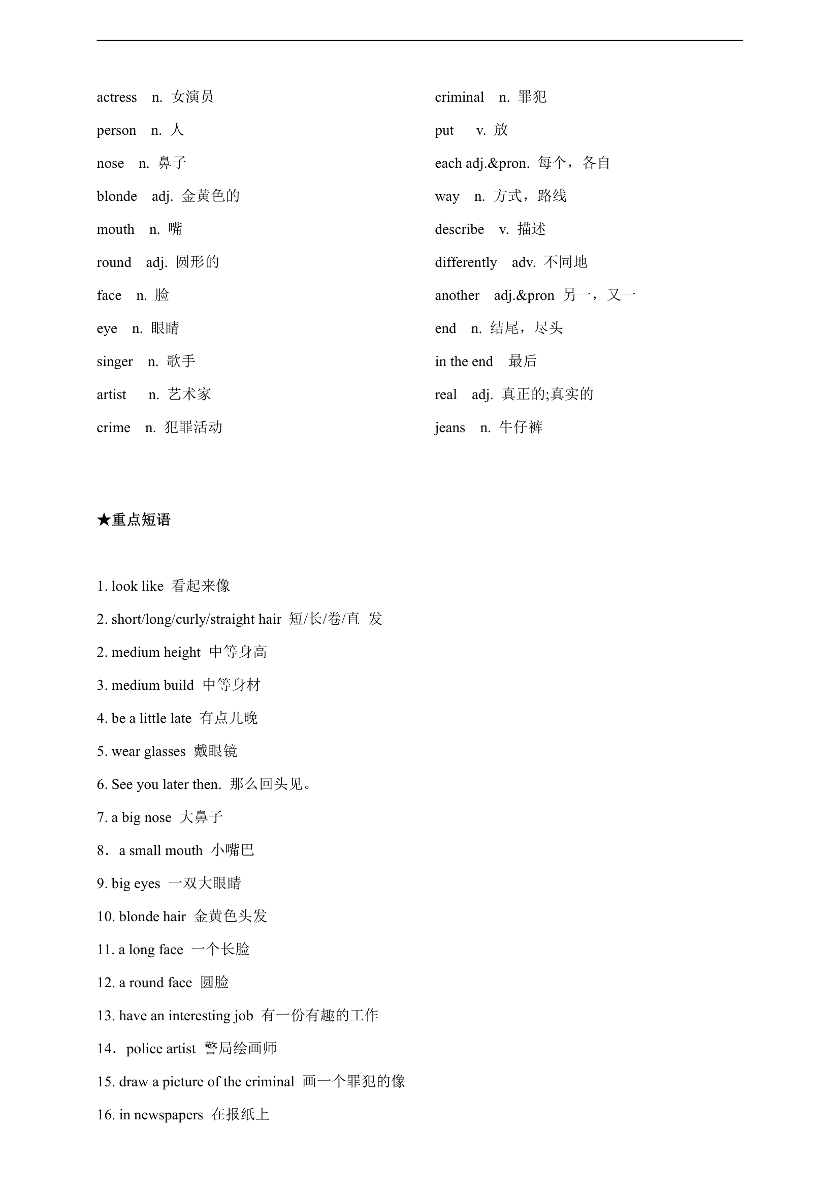 人教版英语七年级下册重点单词 + 短语 + 句型.doc第28页