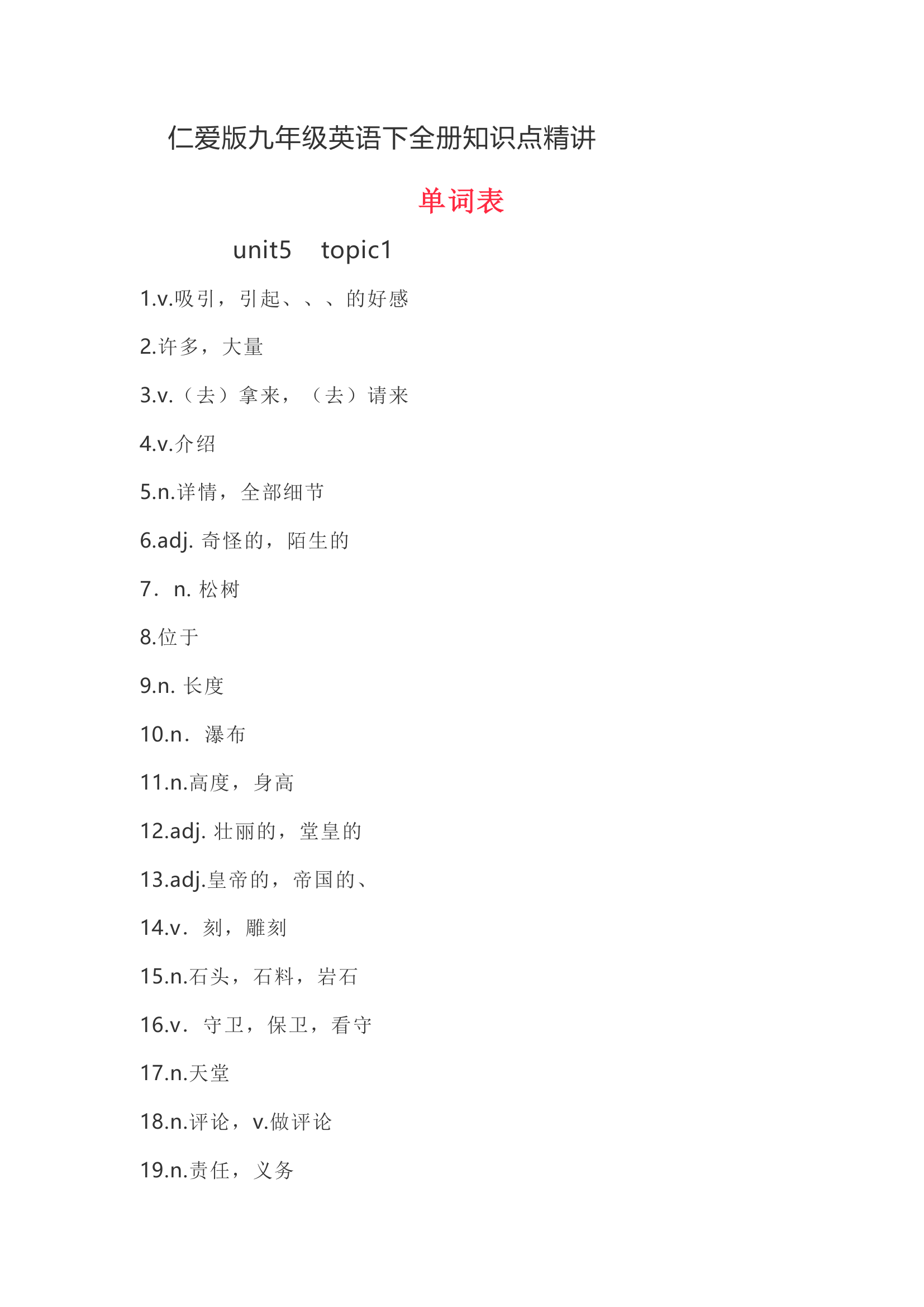 仁爱版九年级英语下全册知识点精讲.doc第1页