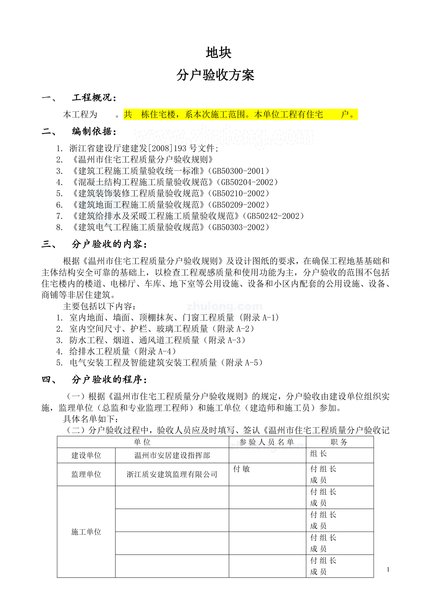 浙江住宅小区工程分户验收方案.doc