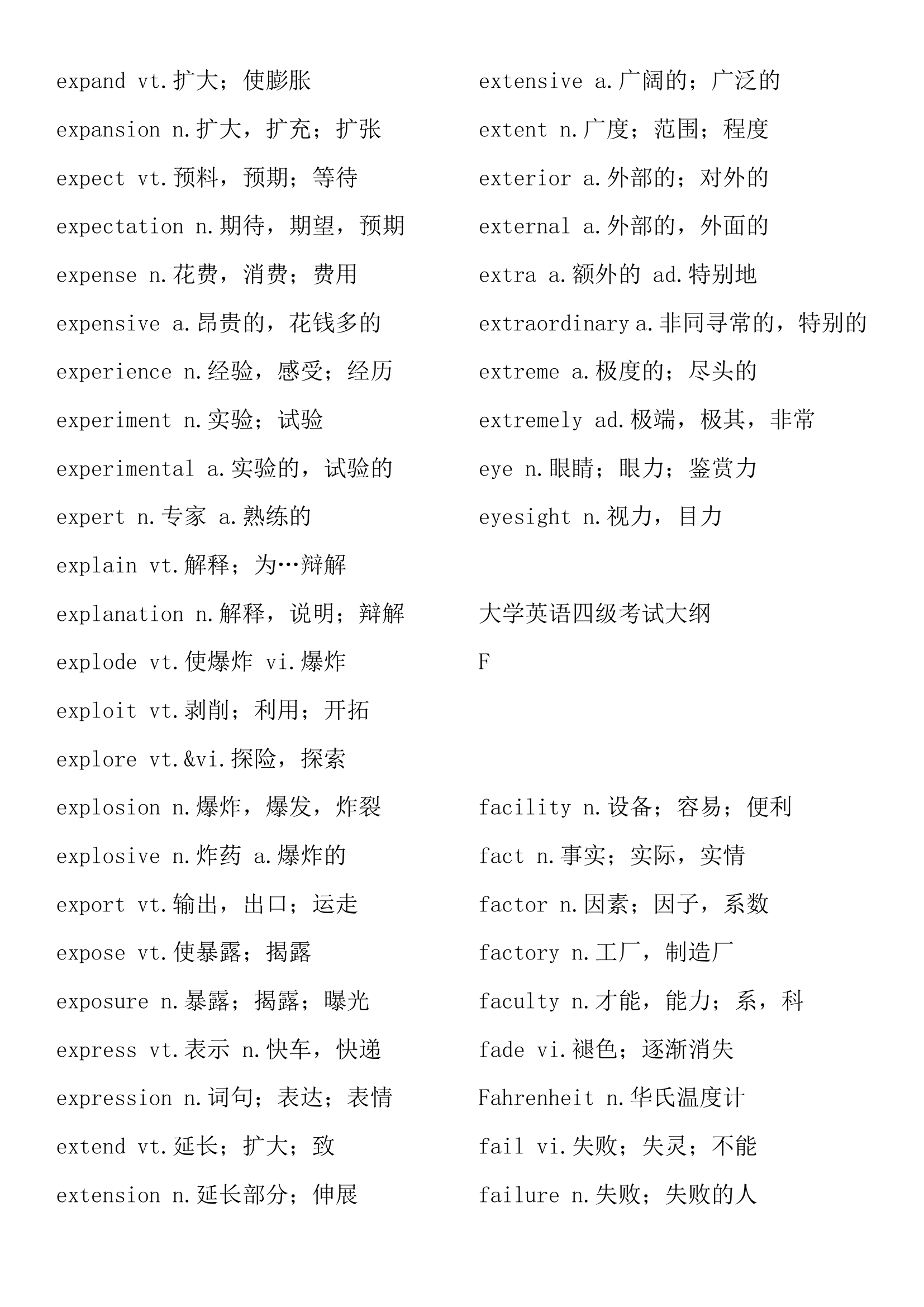 大学英语四级考试大纲3800英语词汇表.docx第30页