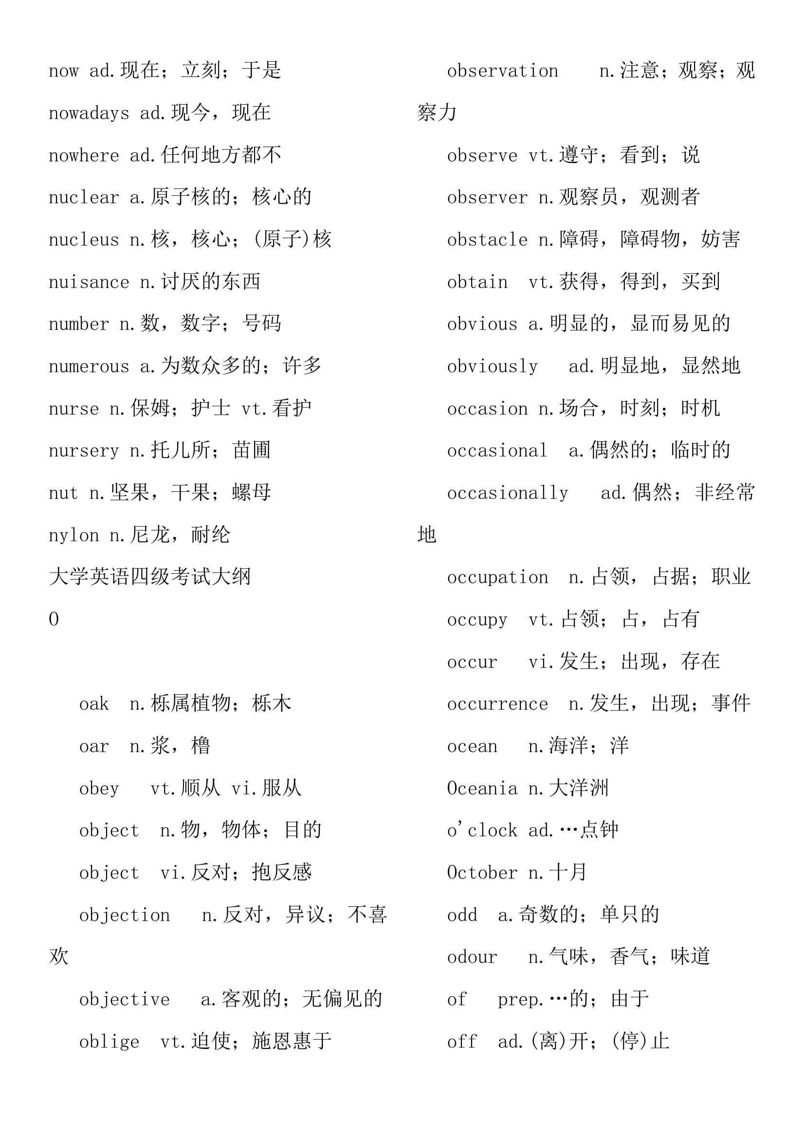 大学英语四级考试大纲3800英语词汇表.docx第57页