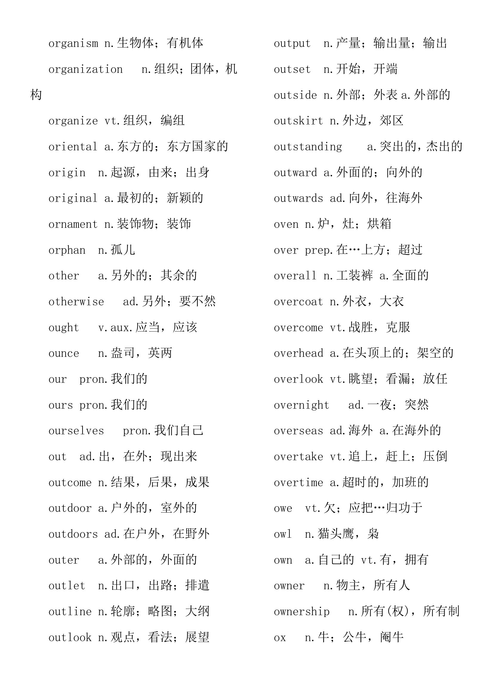 大学英语四级考试大纲3800英语词汇表.docx第59页