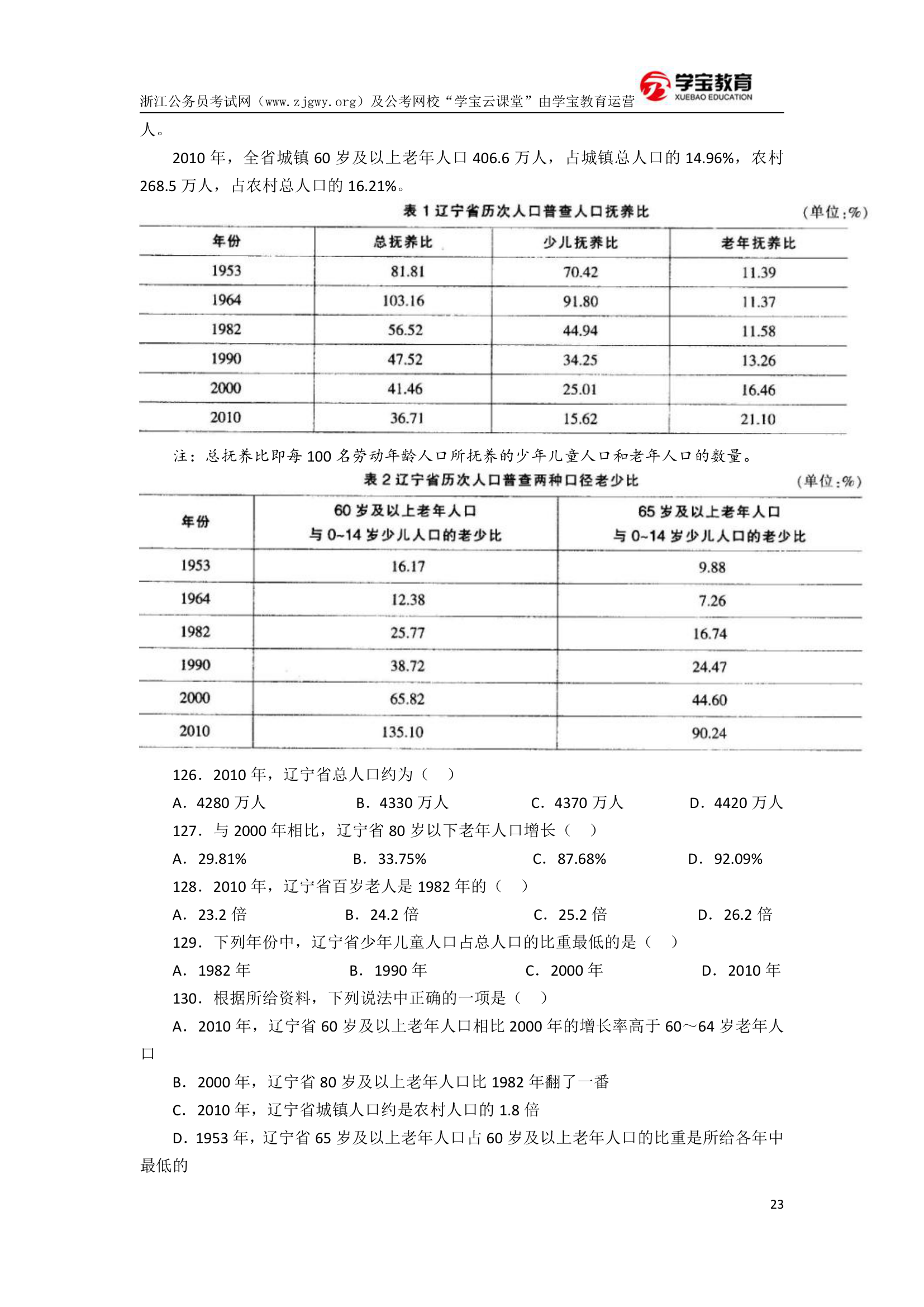 2017年浙江公务员考试行测模拟卷二(学宝教育)第23页