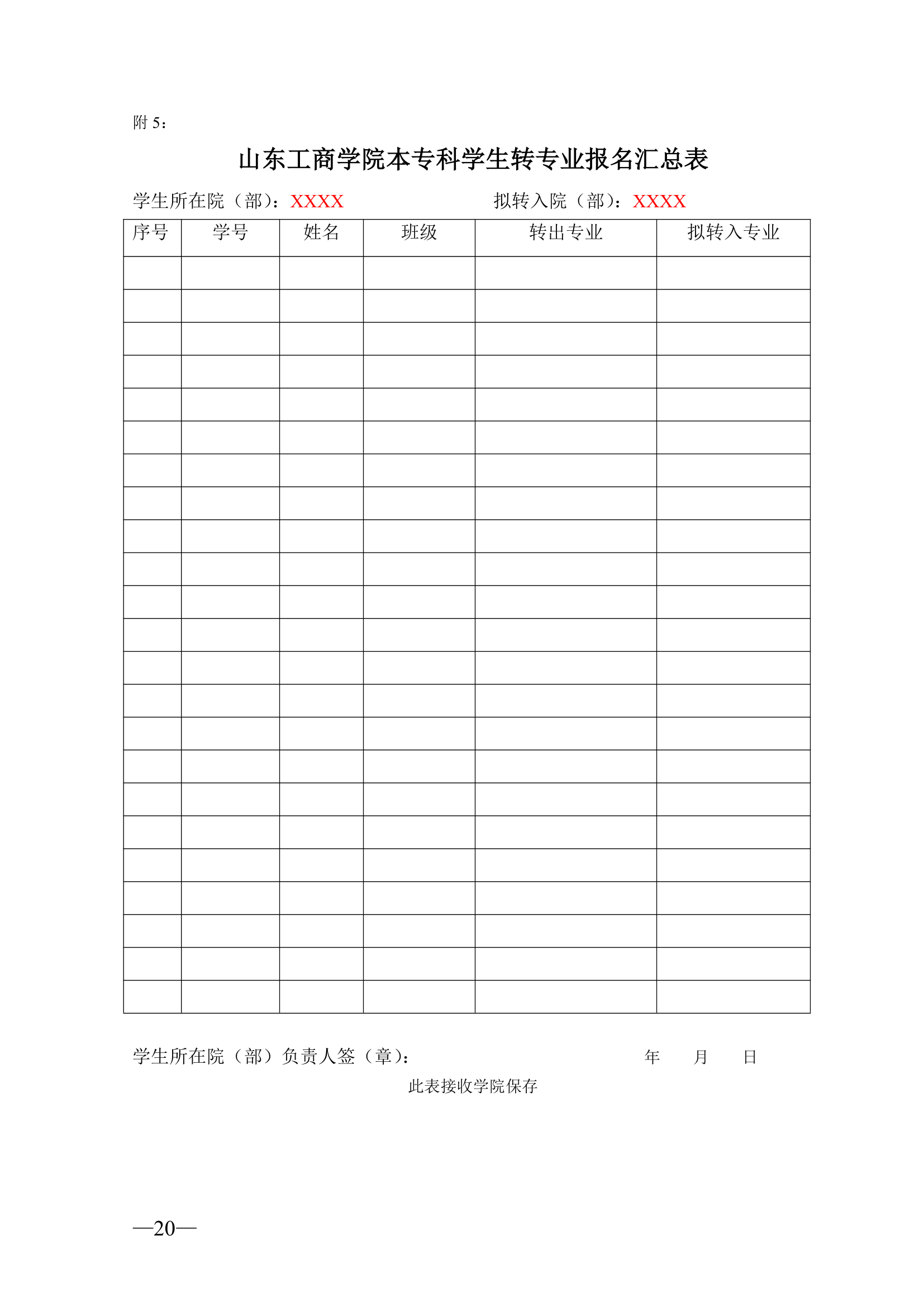 山东工商学院转专业要求第20页