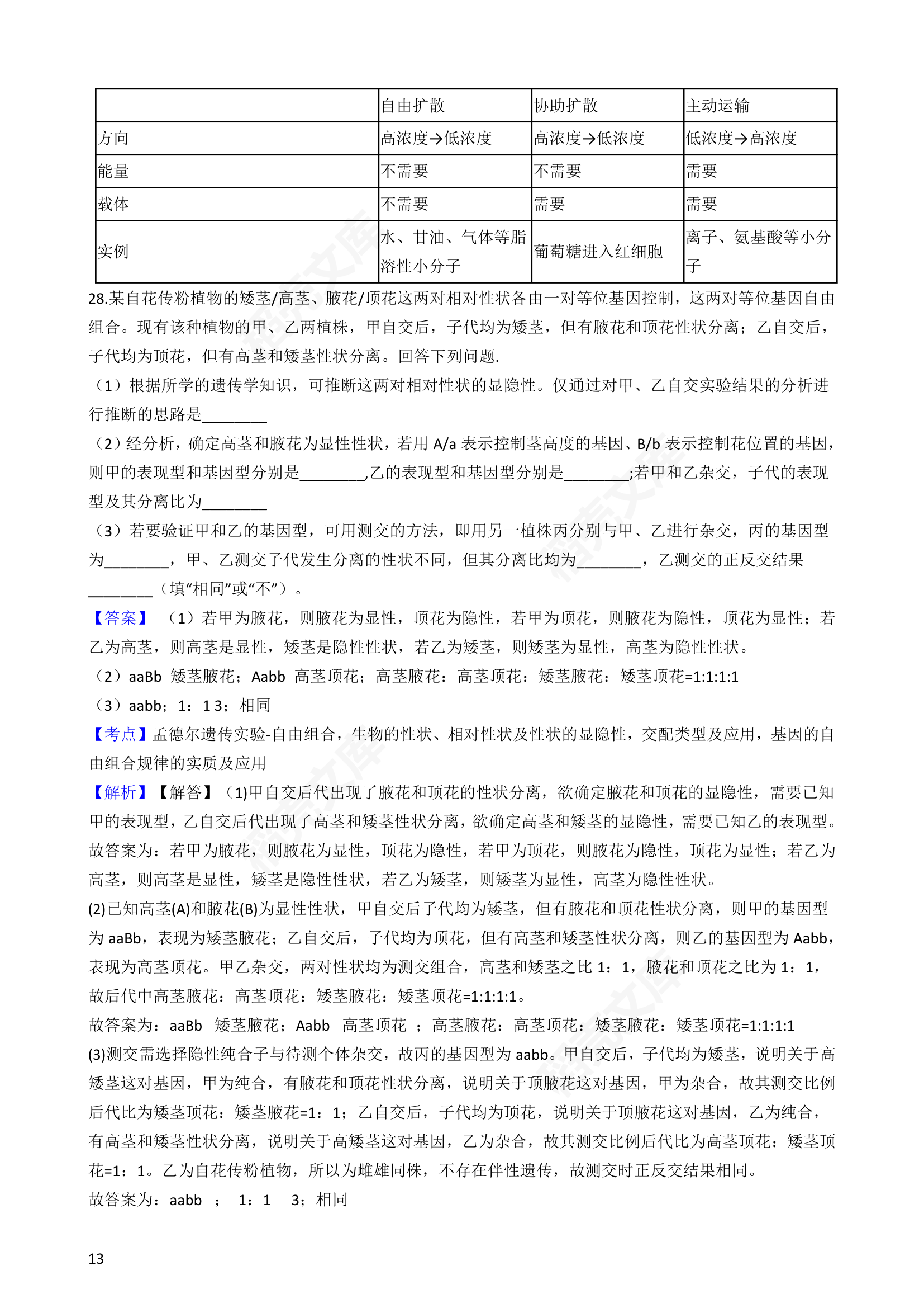 2019年高考生物真题试卷（海南卷）(教师版).docx第13页