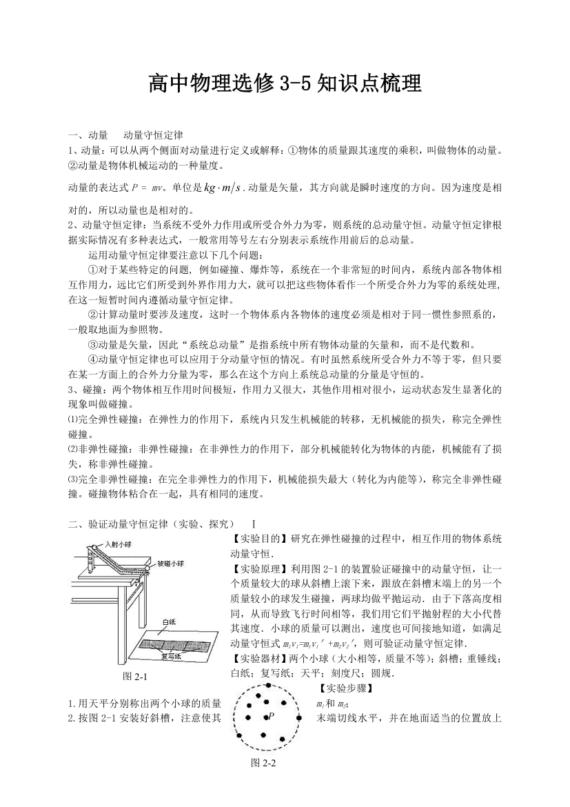 高中物理选修3-5知识点梳理.docx第1页