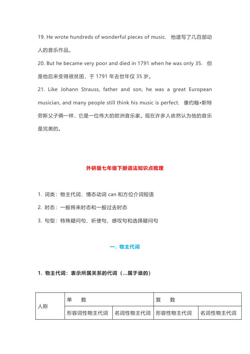 外研版七年级英语下全册知识点精讲(43页）.doc第32页