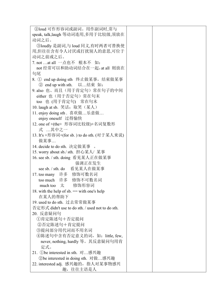 新人教版九年级英语全册知识点归纳教案（表格形式）.doc第8页