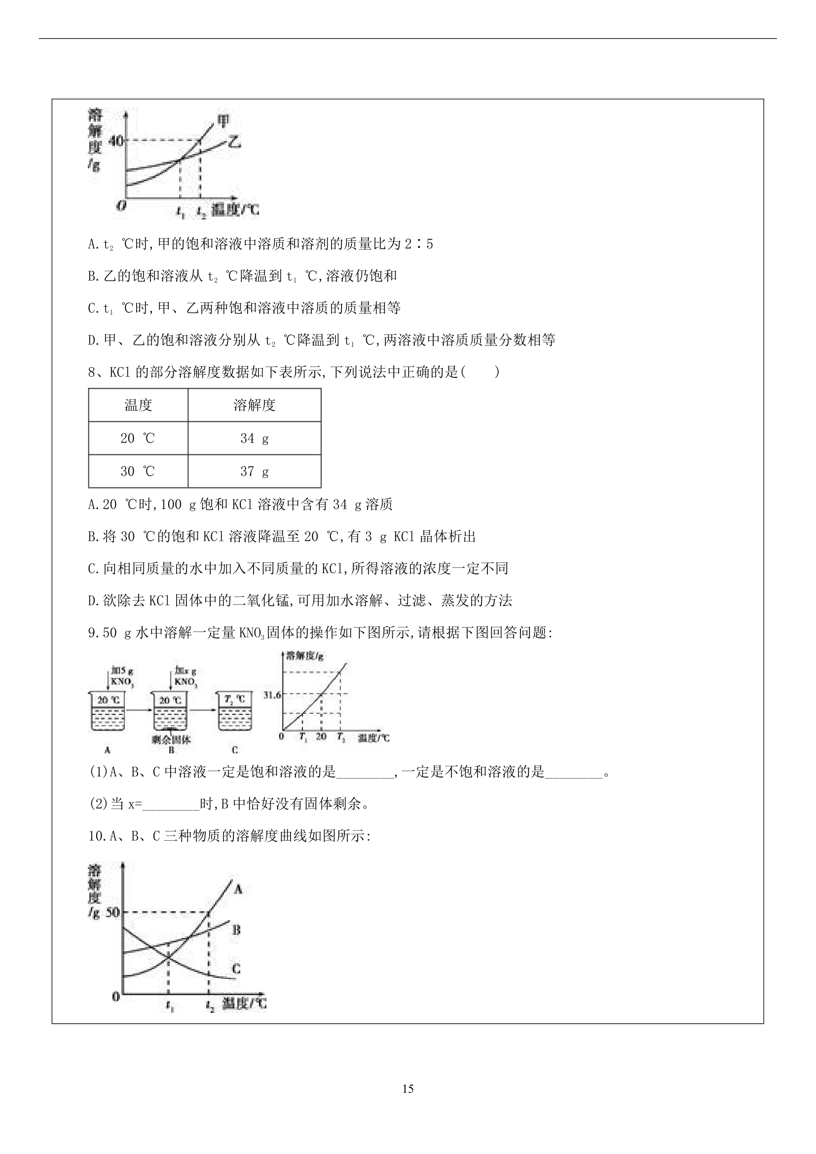 中考化学专题溶液质量分数第15页