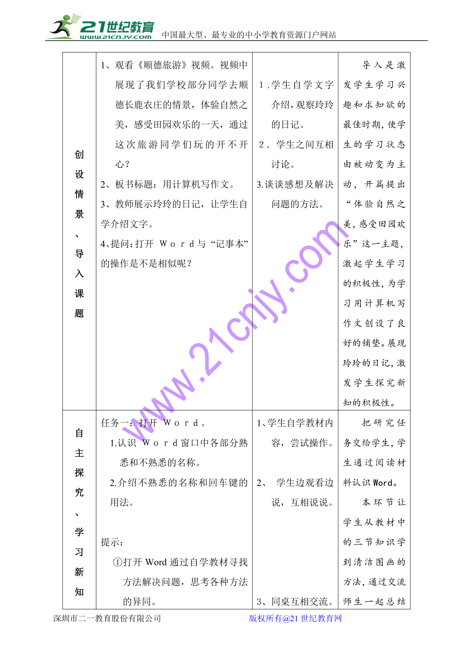 体验自然之美 感受田园欢乐——用计算机写作文教案.doc第3页