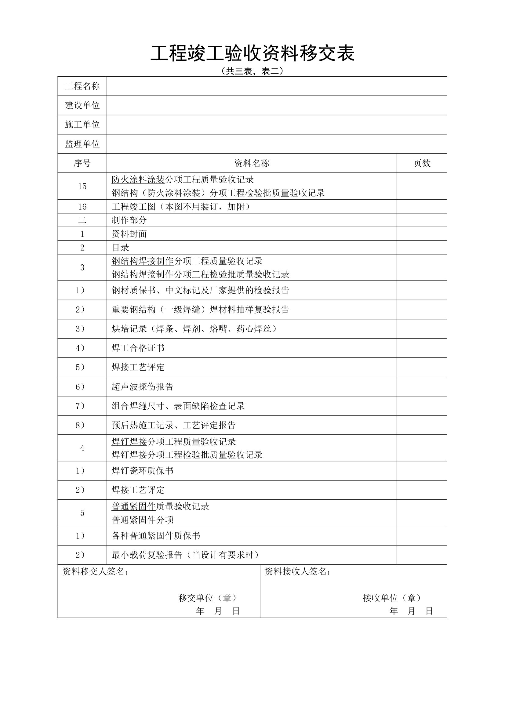 工程竣工验收资料移交表.doc第2页