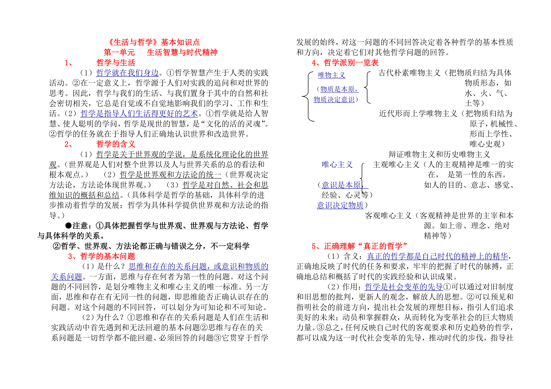 高中政治生活与哲学知识点归纳.docx第1页