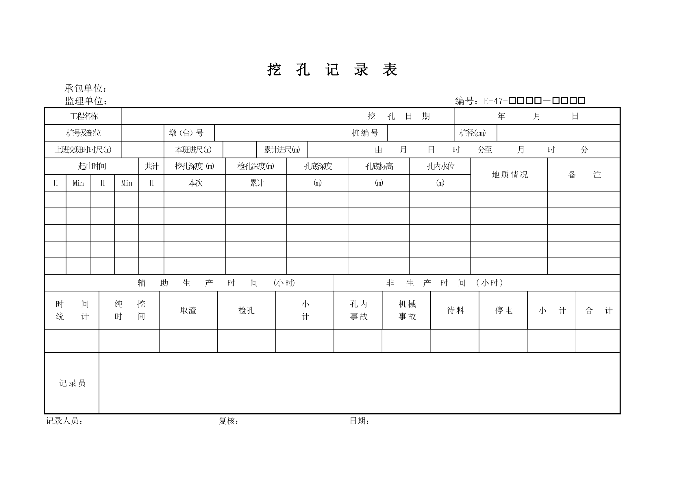 施工挖孔记录表.doc