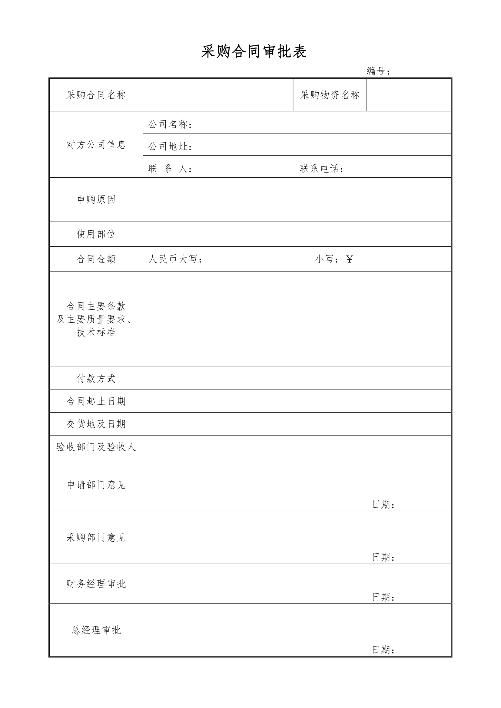 采购合同审批表通用模板.doc第1页