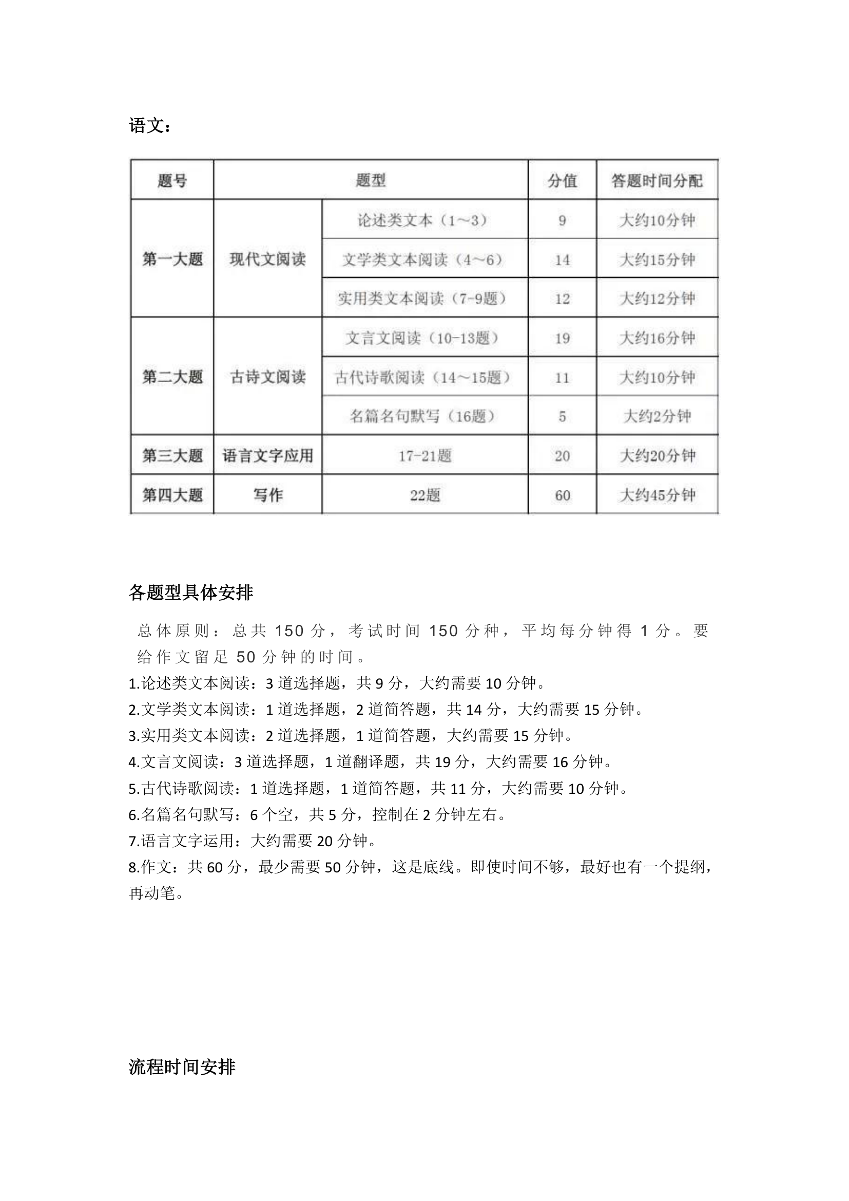 高考语文答题时间分配及最优策略第1页