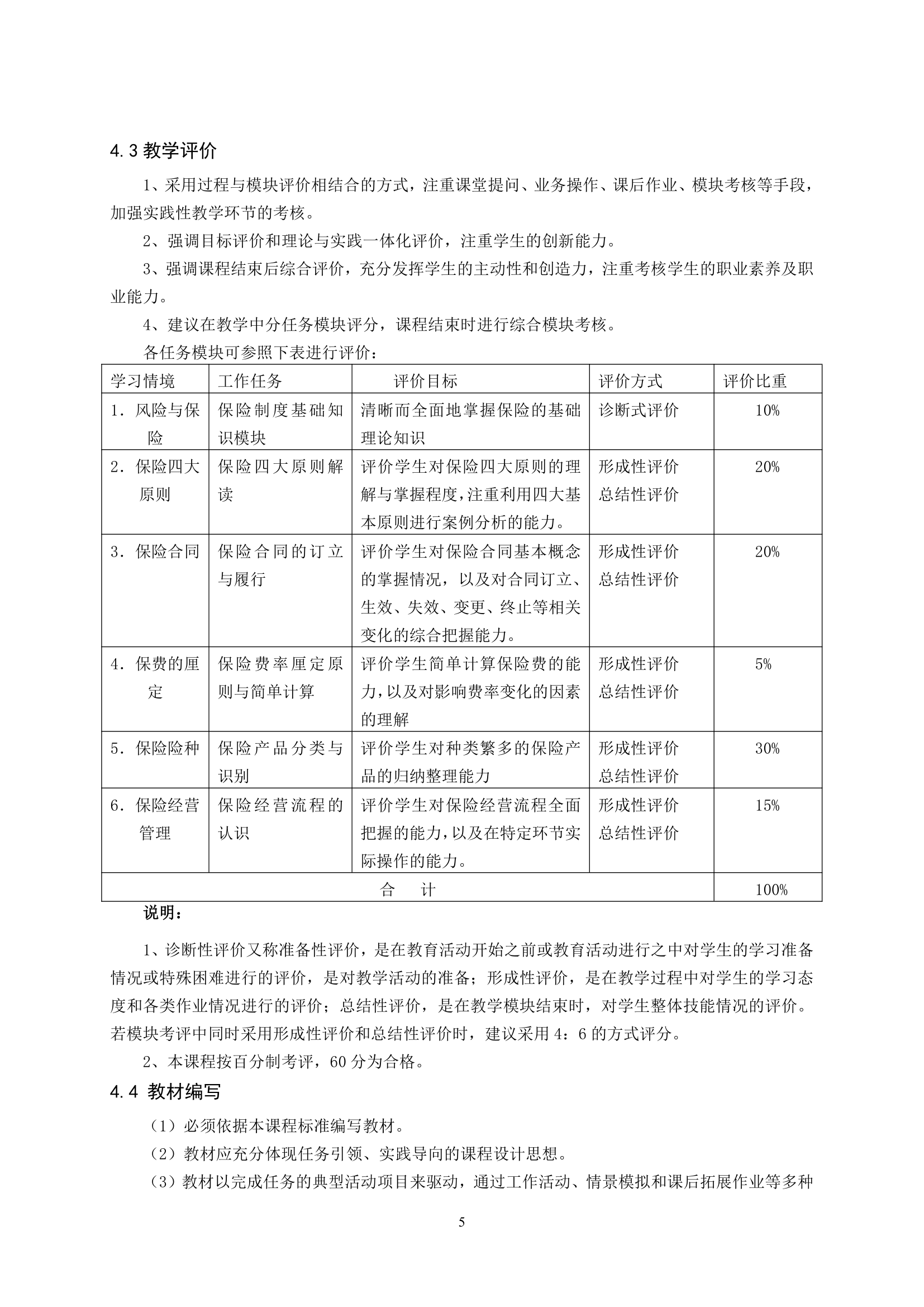 重庆科创职业学院《保险理论与实务》课程标准第5页