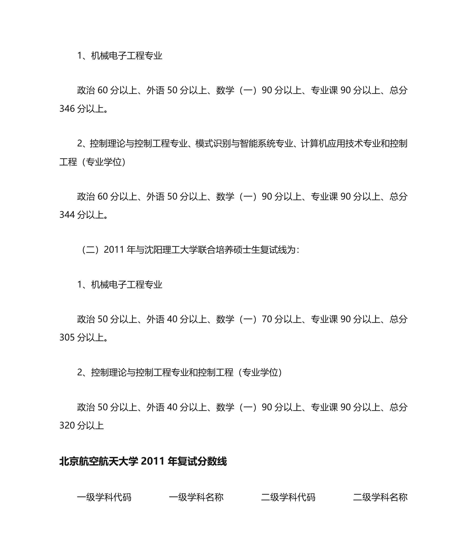 机械专业各个高校考研录取分数线第19页