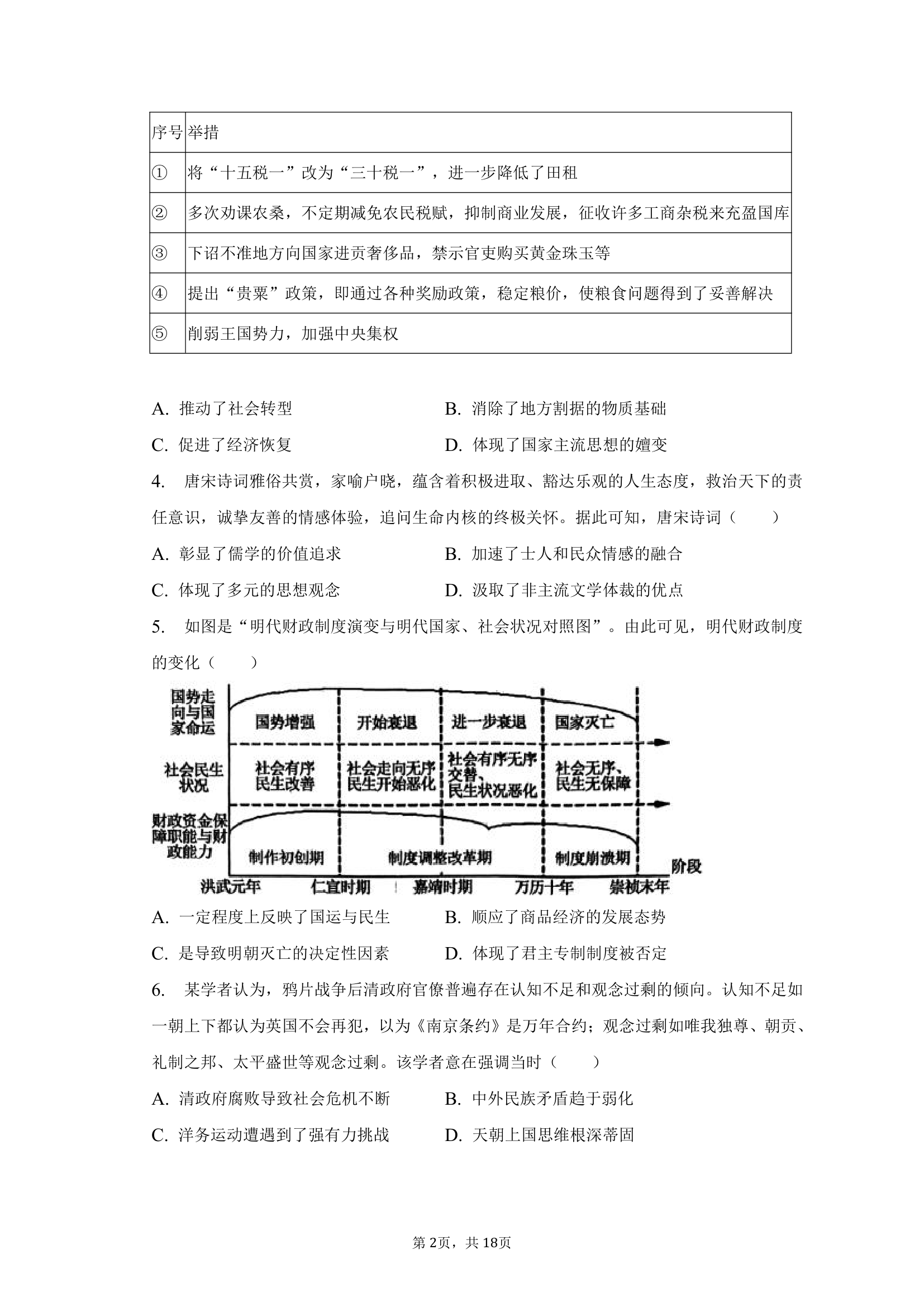 2023年河北省高考历史适应性试卷（3月份）（含答案 ）.doc第2页