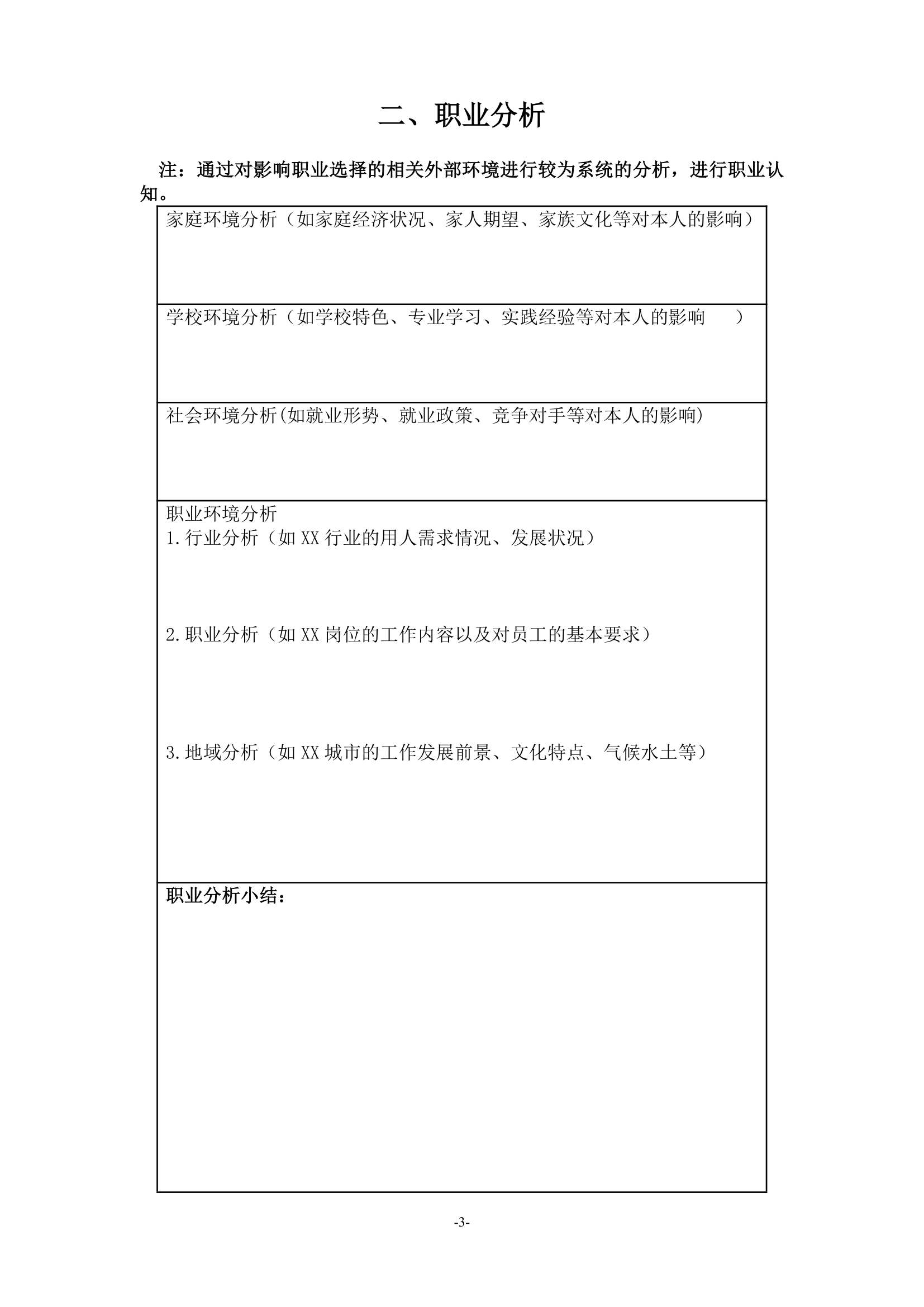 大学生职业生涯规划书模板.docx第3页