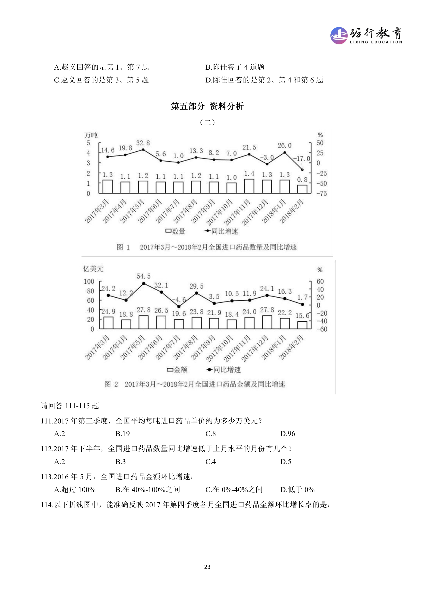 2019年国家公务员考试行测卷(地市级)第23页