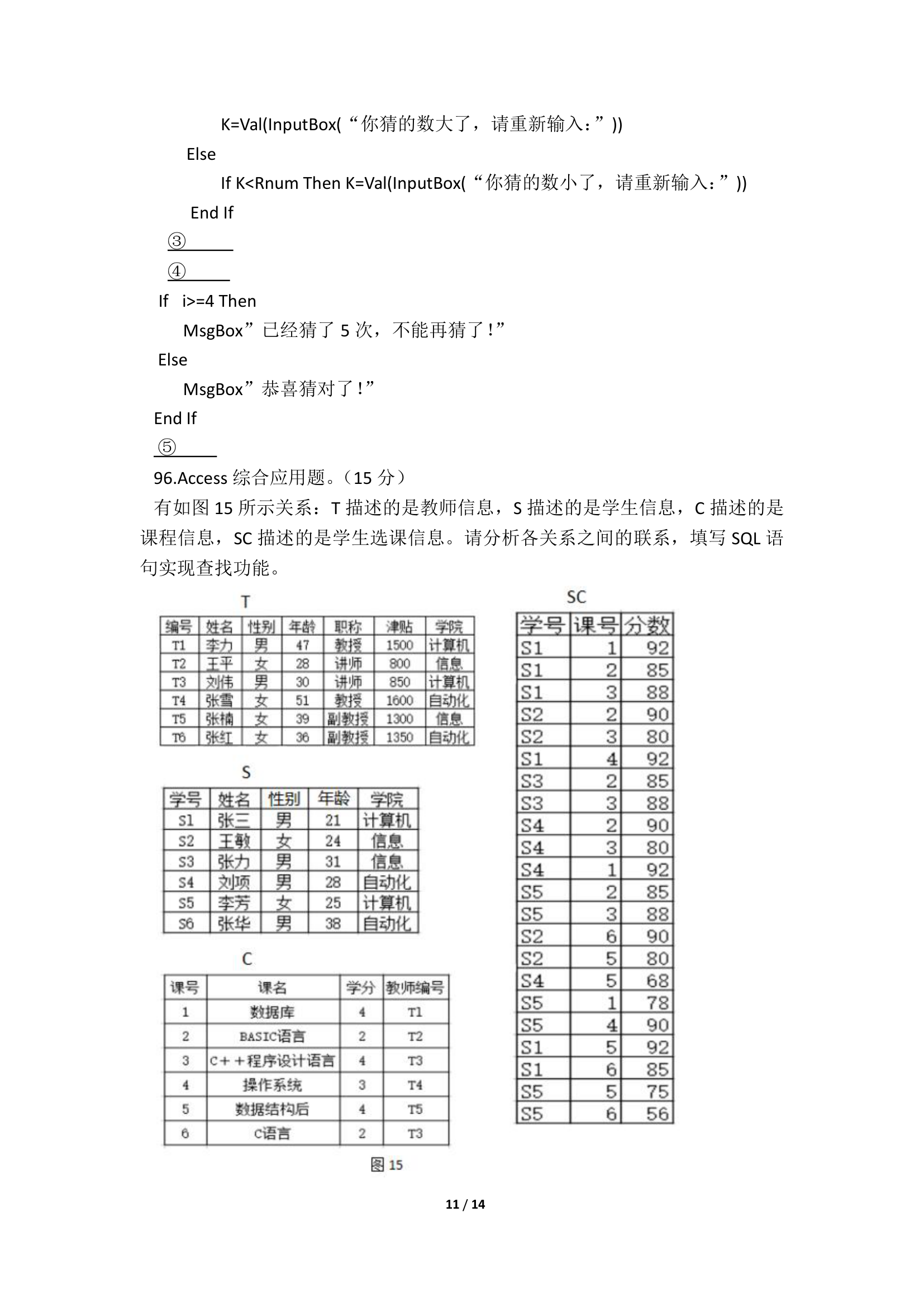 2016年《信息一类》高考题第11页