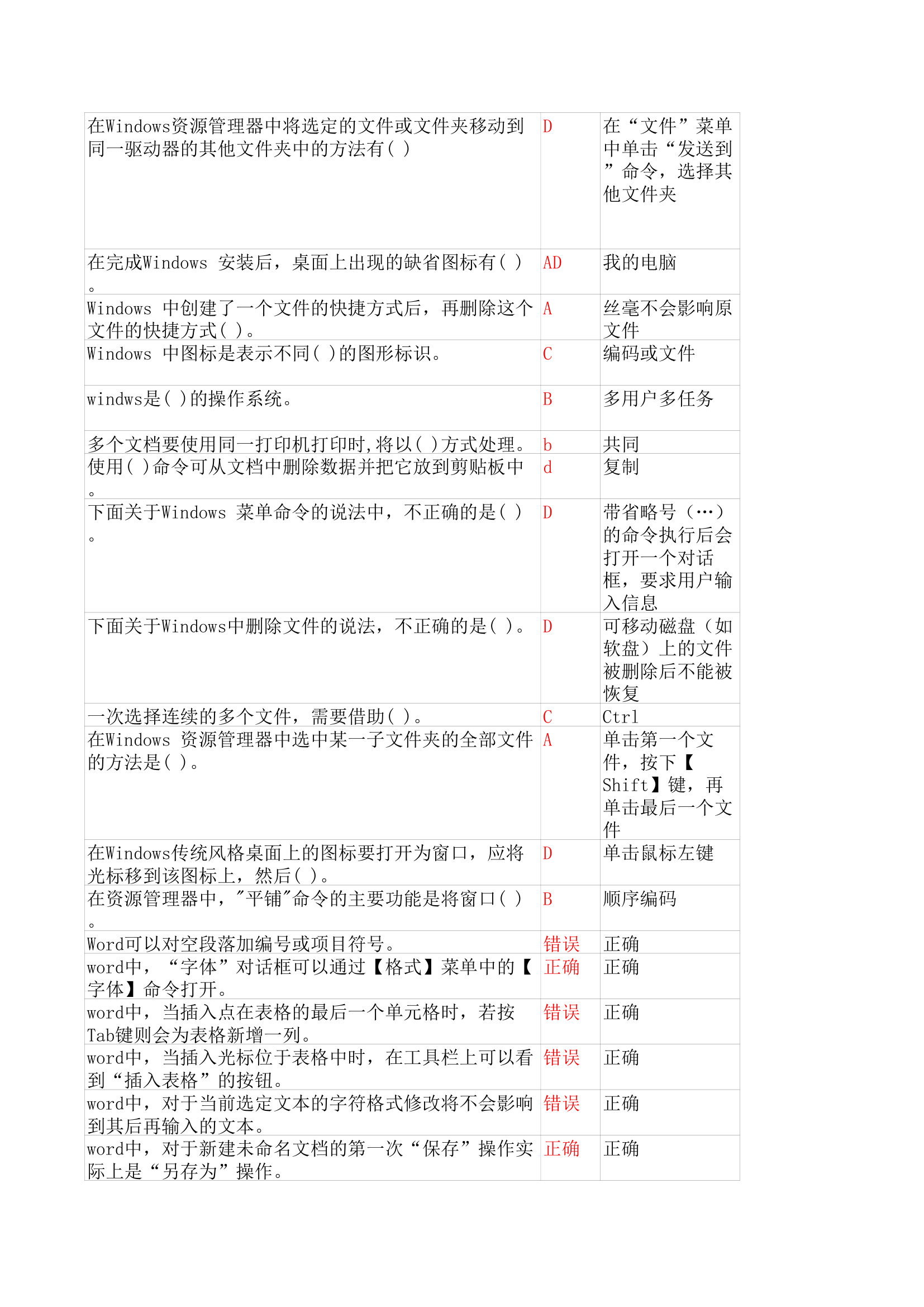 华中师范大学计算机基础机考客观题第8页