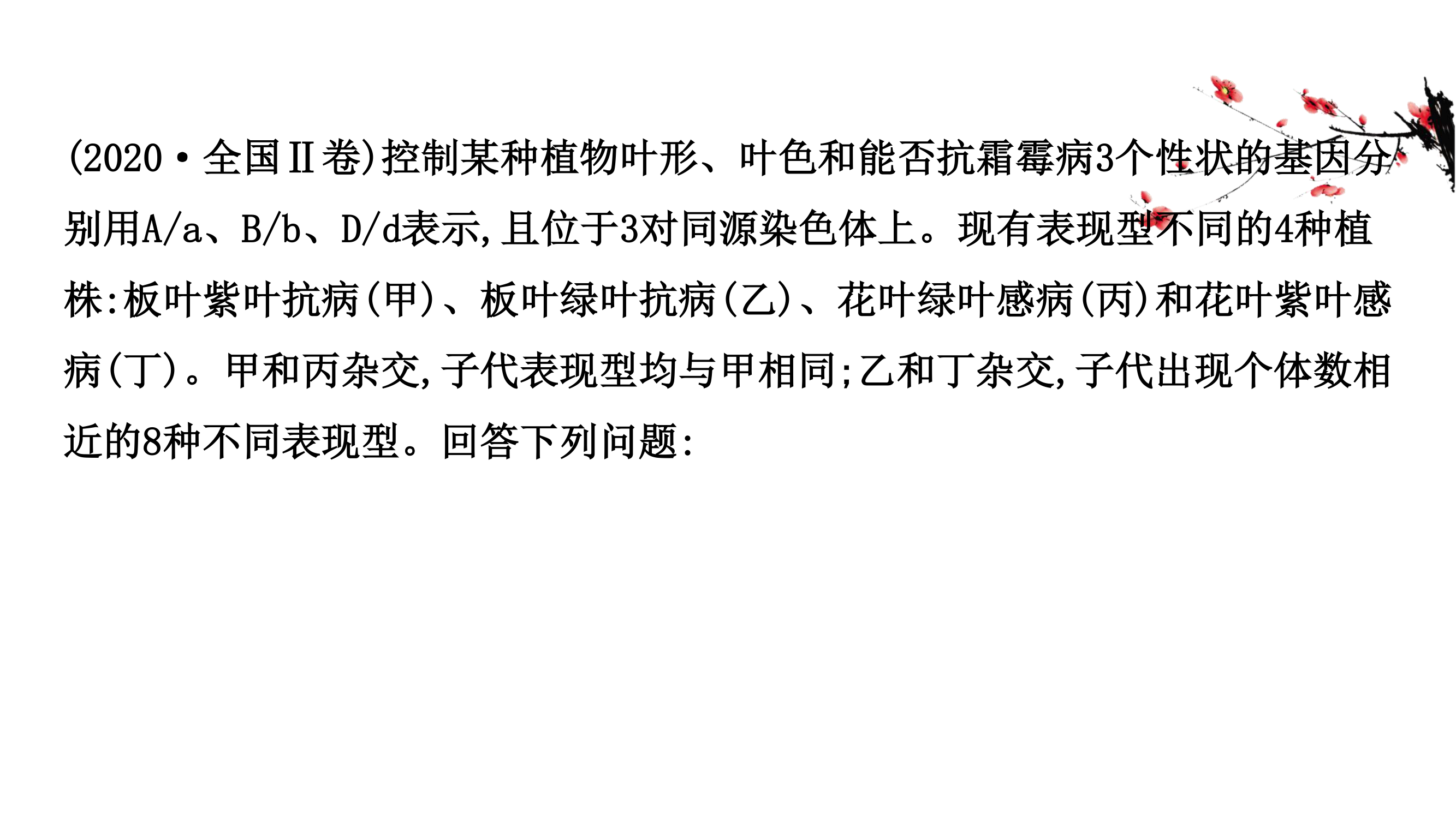 2021届新高考生物山东专用二轮考前复习课件：第一篇 专题5 考向2 基因自由组合定律第2页