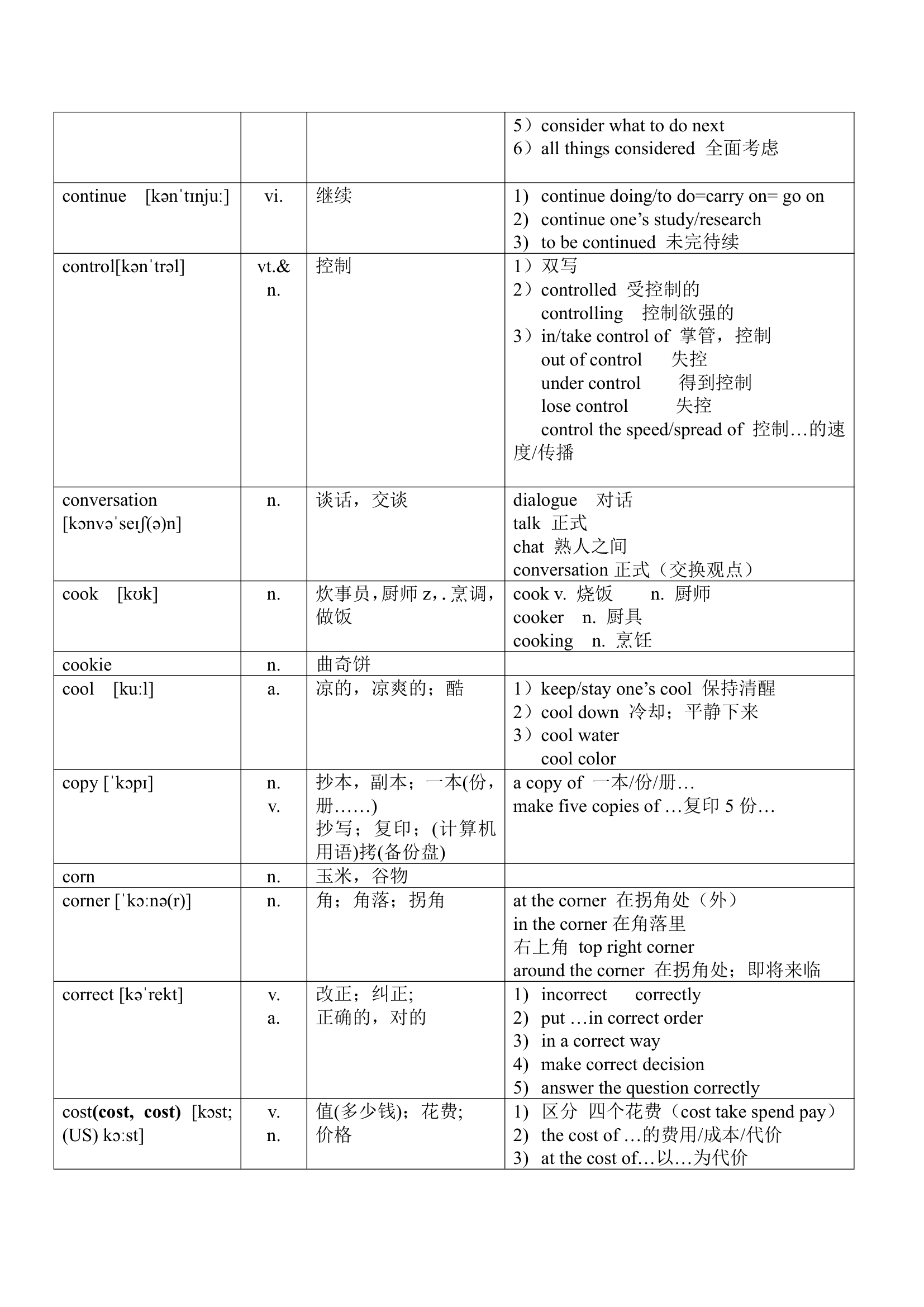 2023年英语中考1600词知识点和基础练习---字母C（无答案）.doc第9页